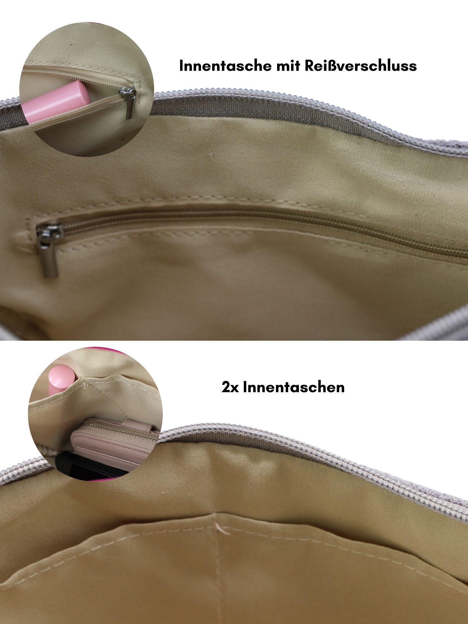 Adel Bags Schultertasche Kadi Cord Schultertasche – Weiche Banana Bag mit Reißverschluss