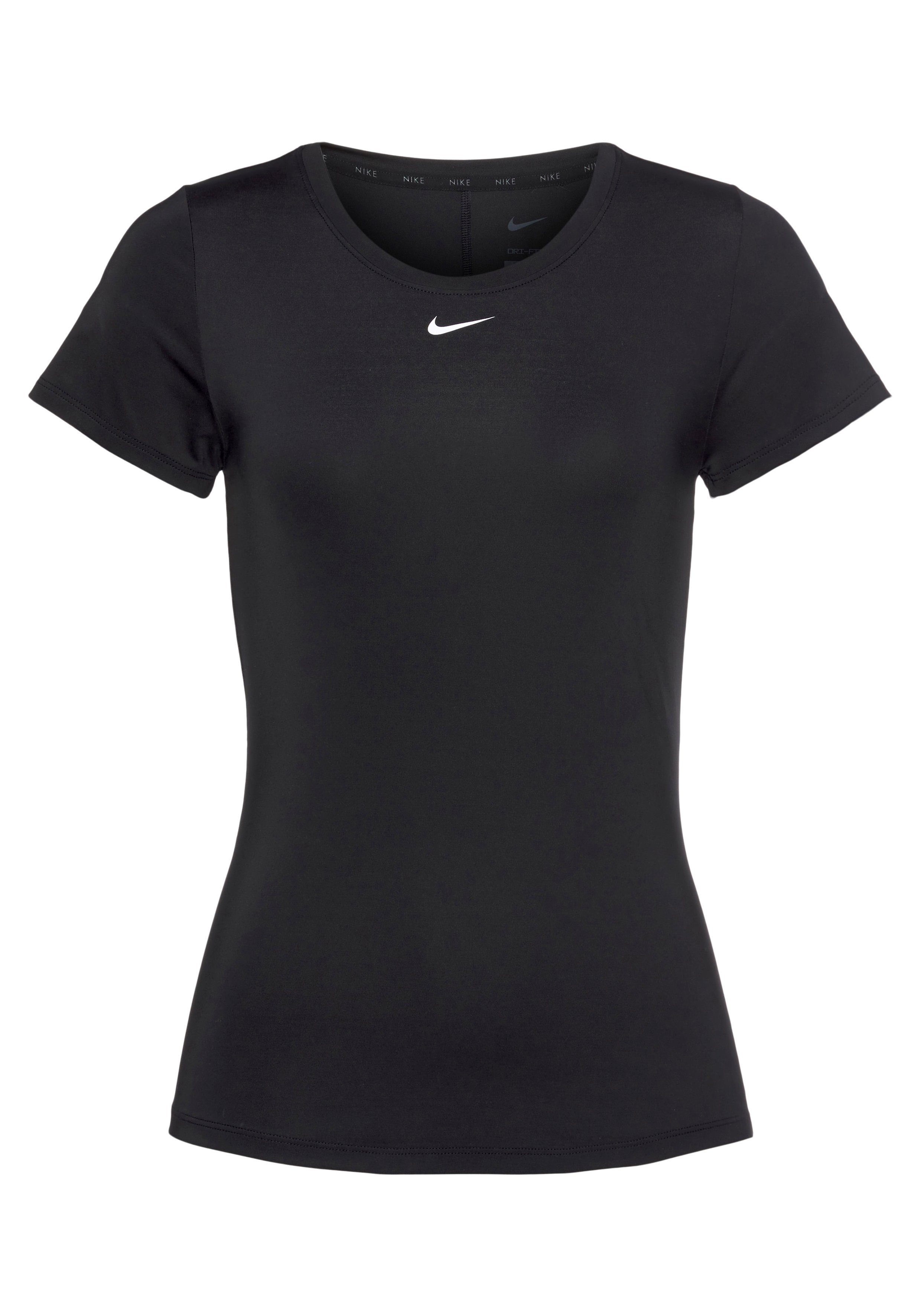 SHORT-SLEEVE WOMEN'S Trainingsshirt schwarz Nike DRI-FIT TOP SLIM FIT ONE