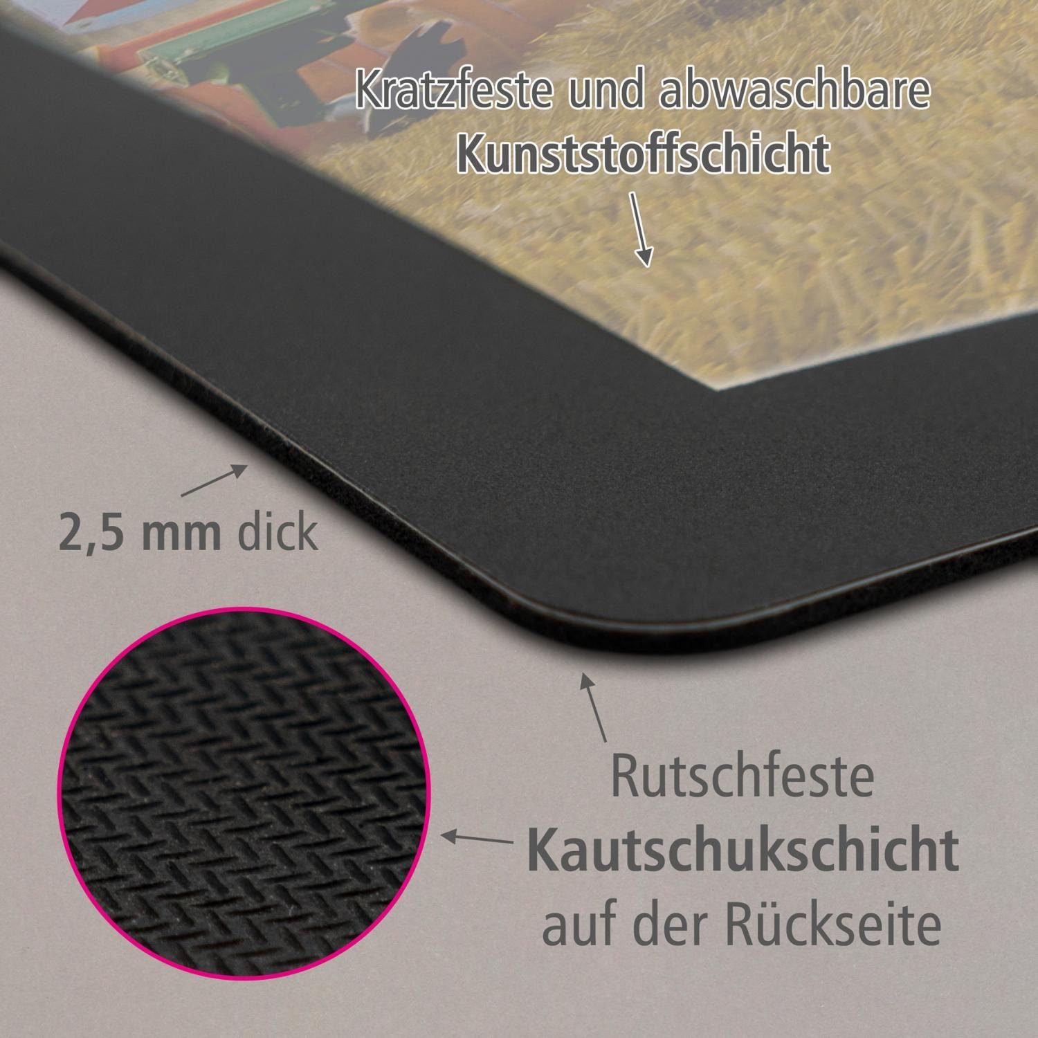 itenga Schreibtischunterlage itenga Schreibtischunterlage V1 mit Papierkorb und Stifteköcher eckig