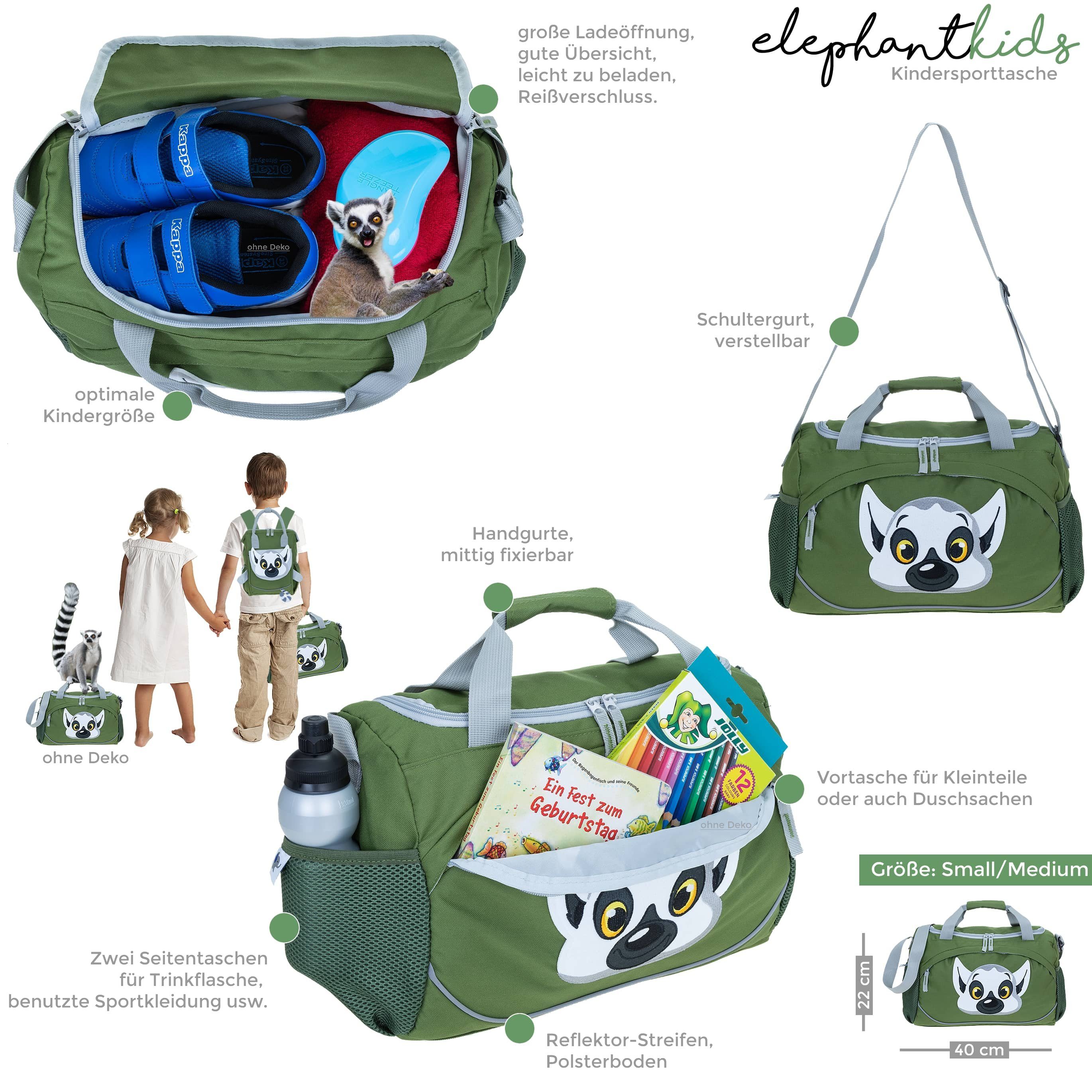 ELEPHANT Sporttasche Kids Kindersporttasche klein 38 cm Tiere, Kinder Tasche Turntasche Tiere