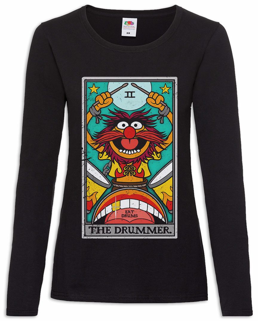 Langarmshirt Wicked Drummer Tarot Damen Langarmshirt Drums Percussion Schlagzeuger