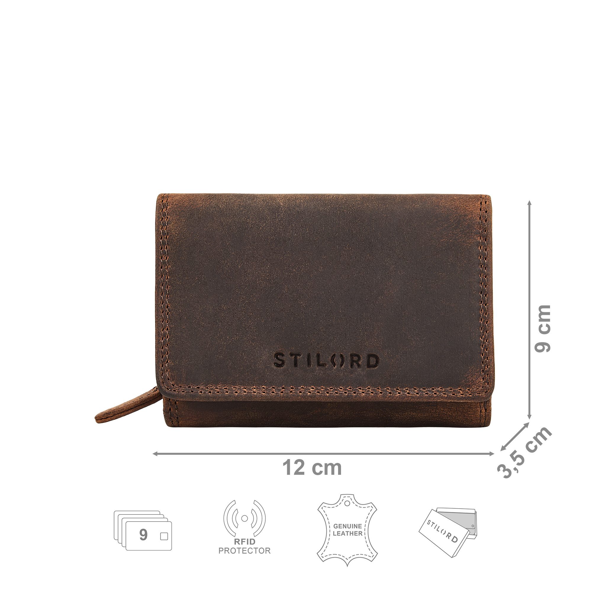 STILORD Geldbörse "Bloom" Kleine Geldbörse Damen Leder mit RFID-Schutz & Geschenkbox