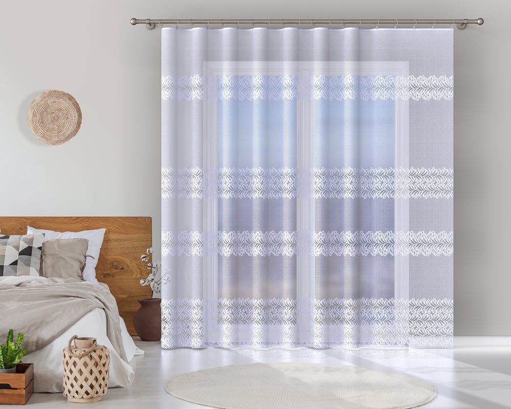 QBTEXTIL Gardine aus Jacquard-Stoff weiß 34803, günstig online kaufen
