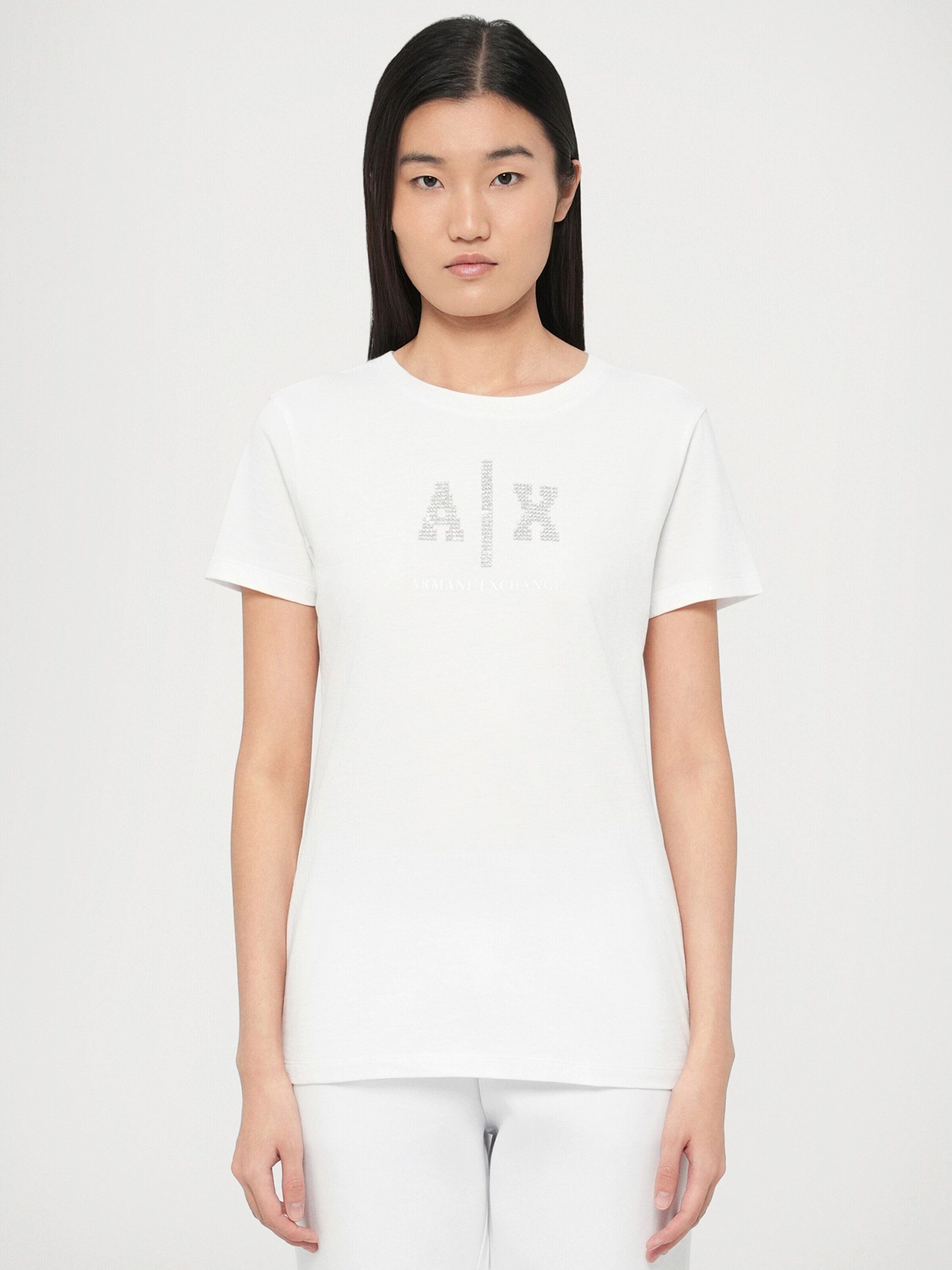 ARMANI EXCHANGE T-Shirt (1-tlg) Ziersteine