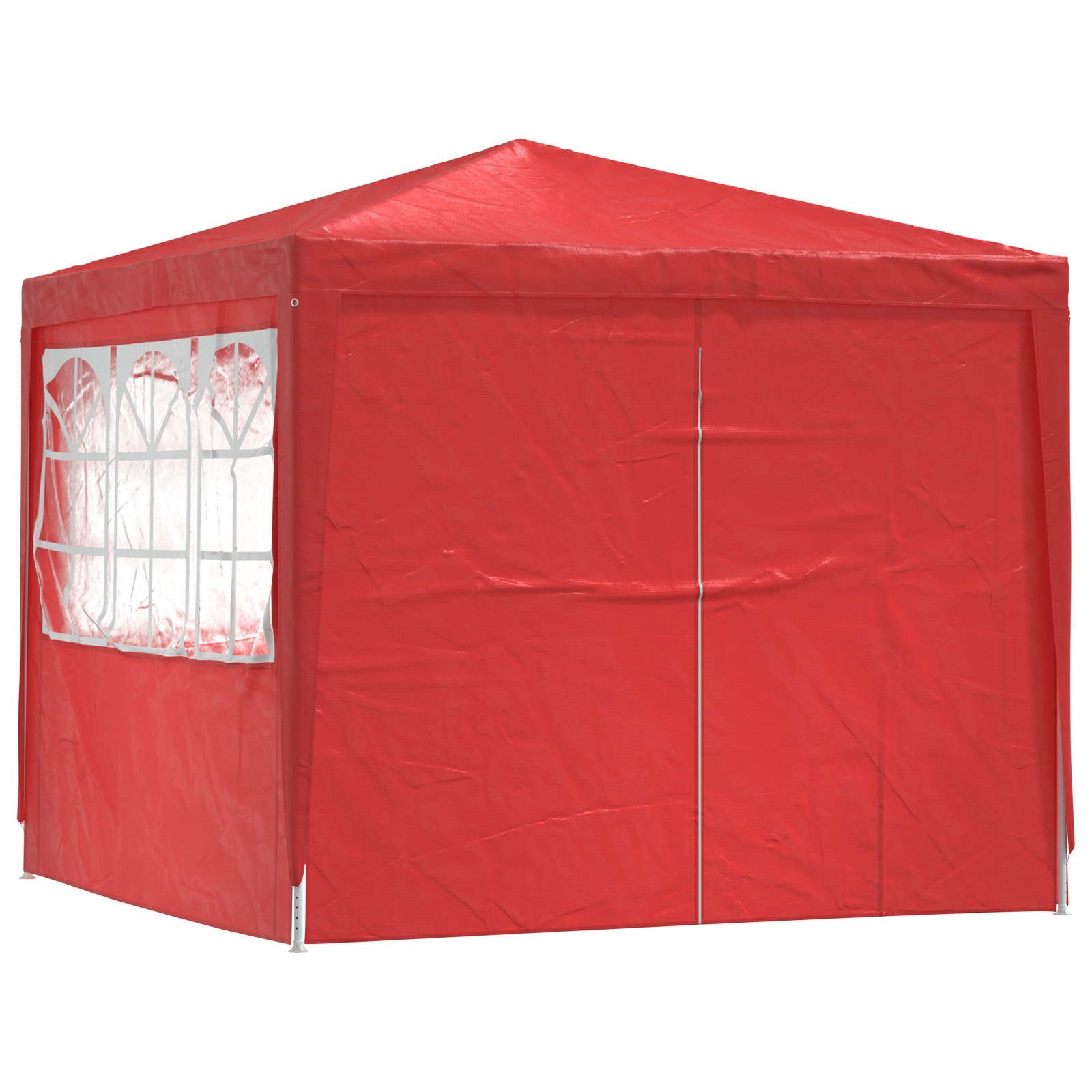 vidaXL Partyzelt Party-Zelt Rot 250 x 250 x 240 cm PE und Stahl