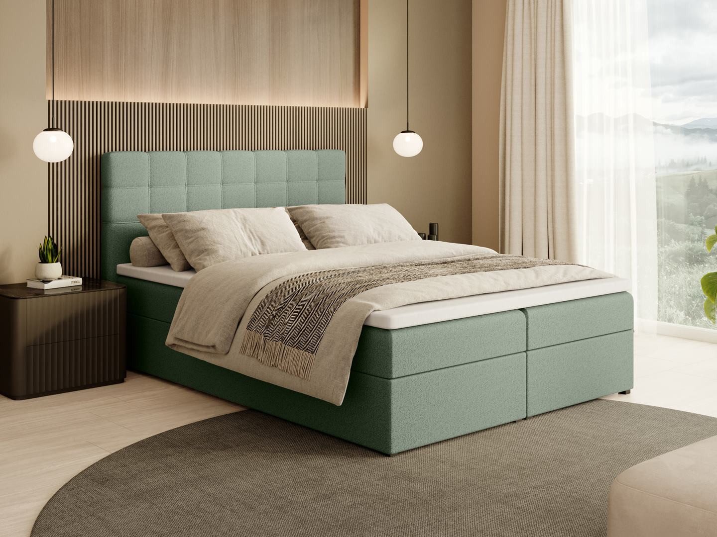 Beautysofa Boxspringbett Kontinentales mit Bettkasten TOPIQ günstig online kaufen
