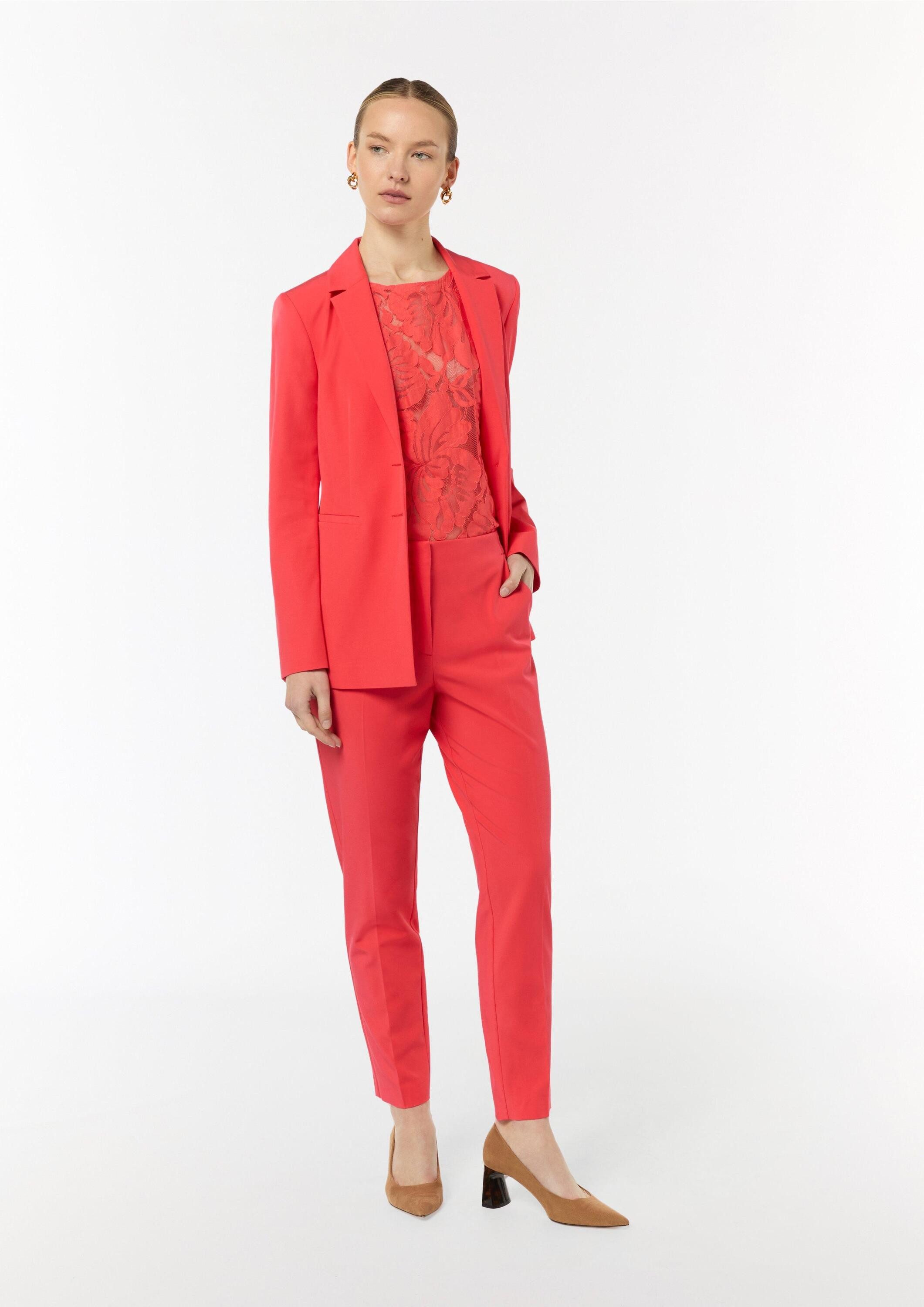 comma Blusentop Bluse Spitzentop aus Baumwollmix