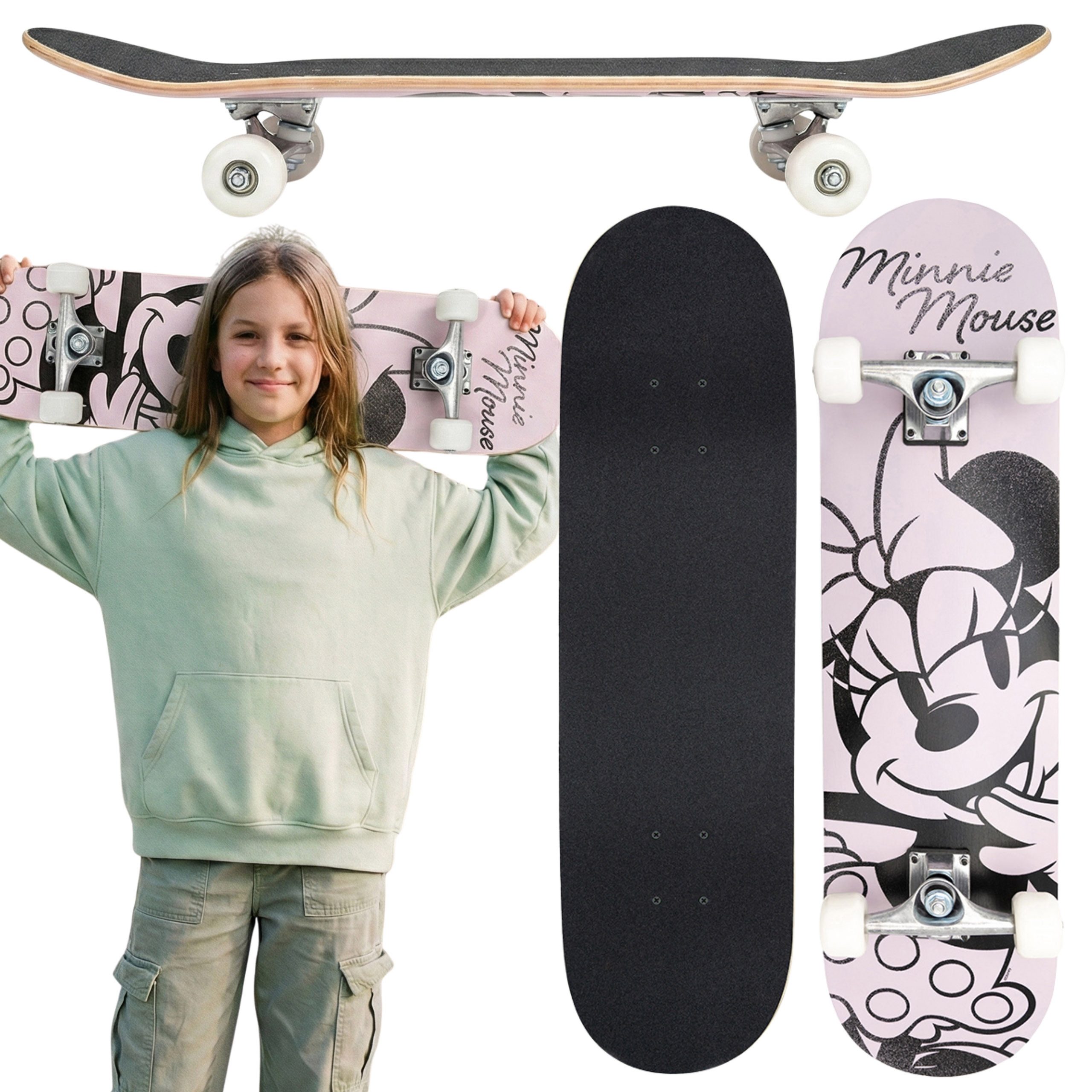 Sarcia.eu Skateboard Minnie Mouse Jugend-Skateboard, 79 cm, rutschfest, bis 80 kg