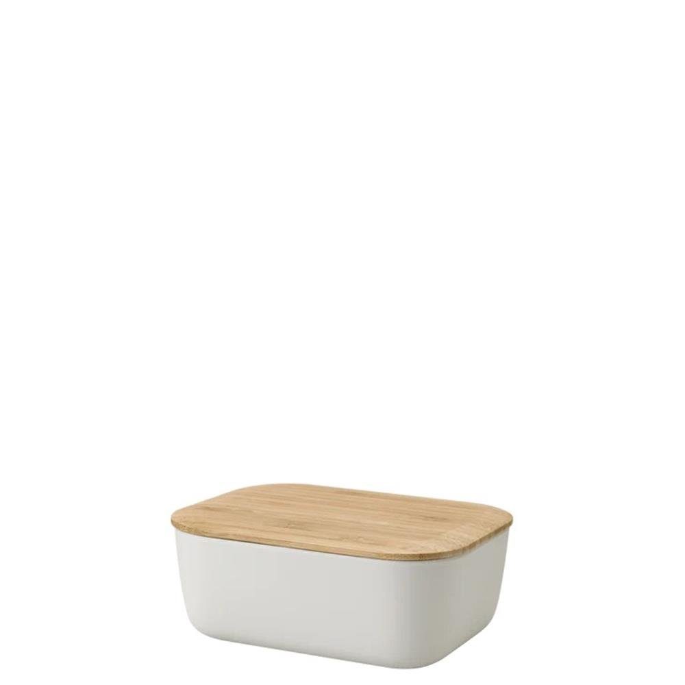 RIG-TIG Butterdose BOX-IT, Light Grey, aus Kunststoff, Bambusdeckel hellgrau
