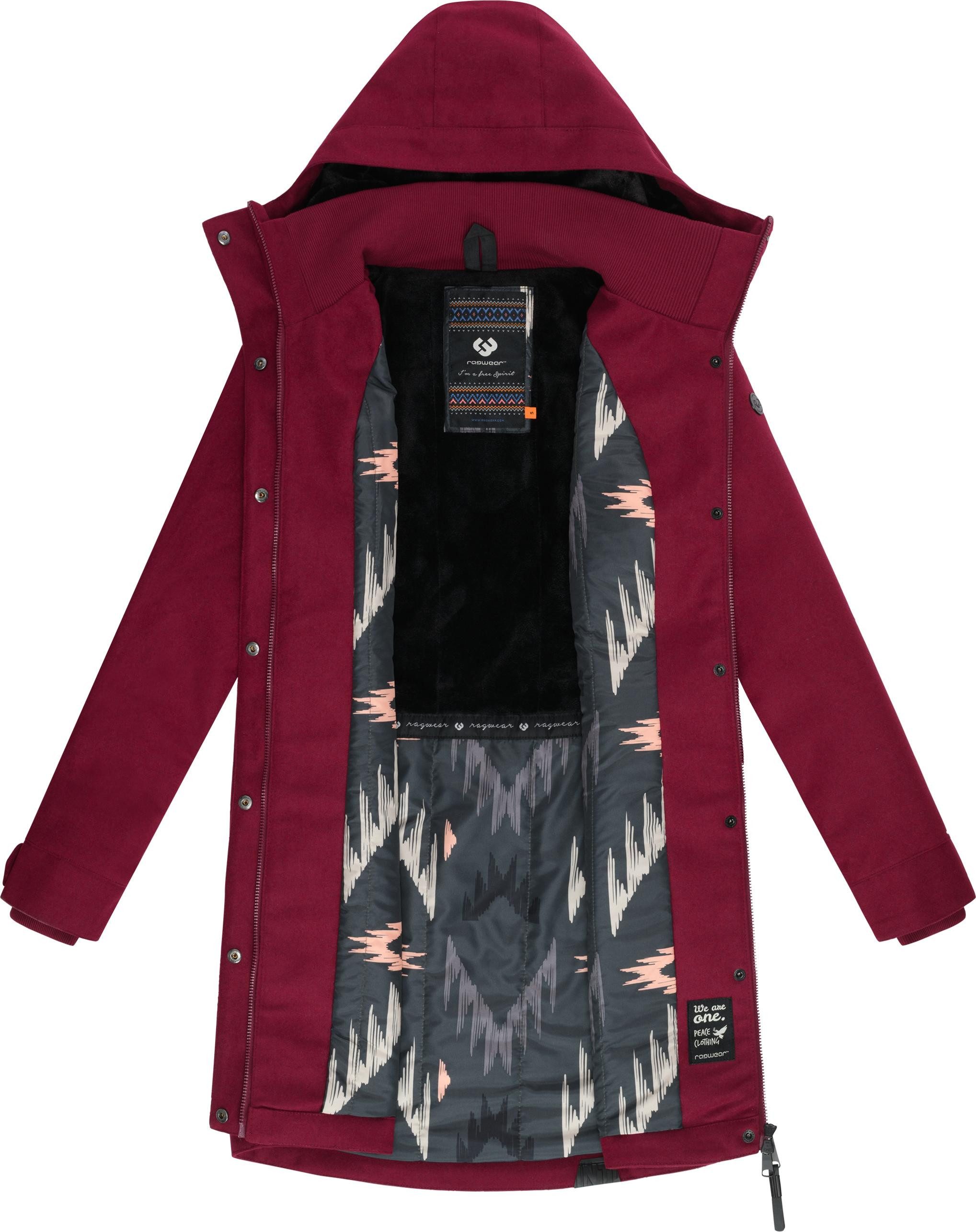 Ragwear Wintermantel Jannisa Coat Klassischer Damen Kurzmantel mit Kapuze – Bild 5 von 5