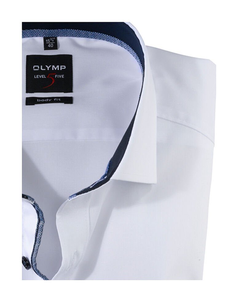Royal Langarmhemd Five Kent OLYMP Weiß Level mit