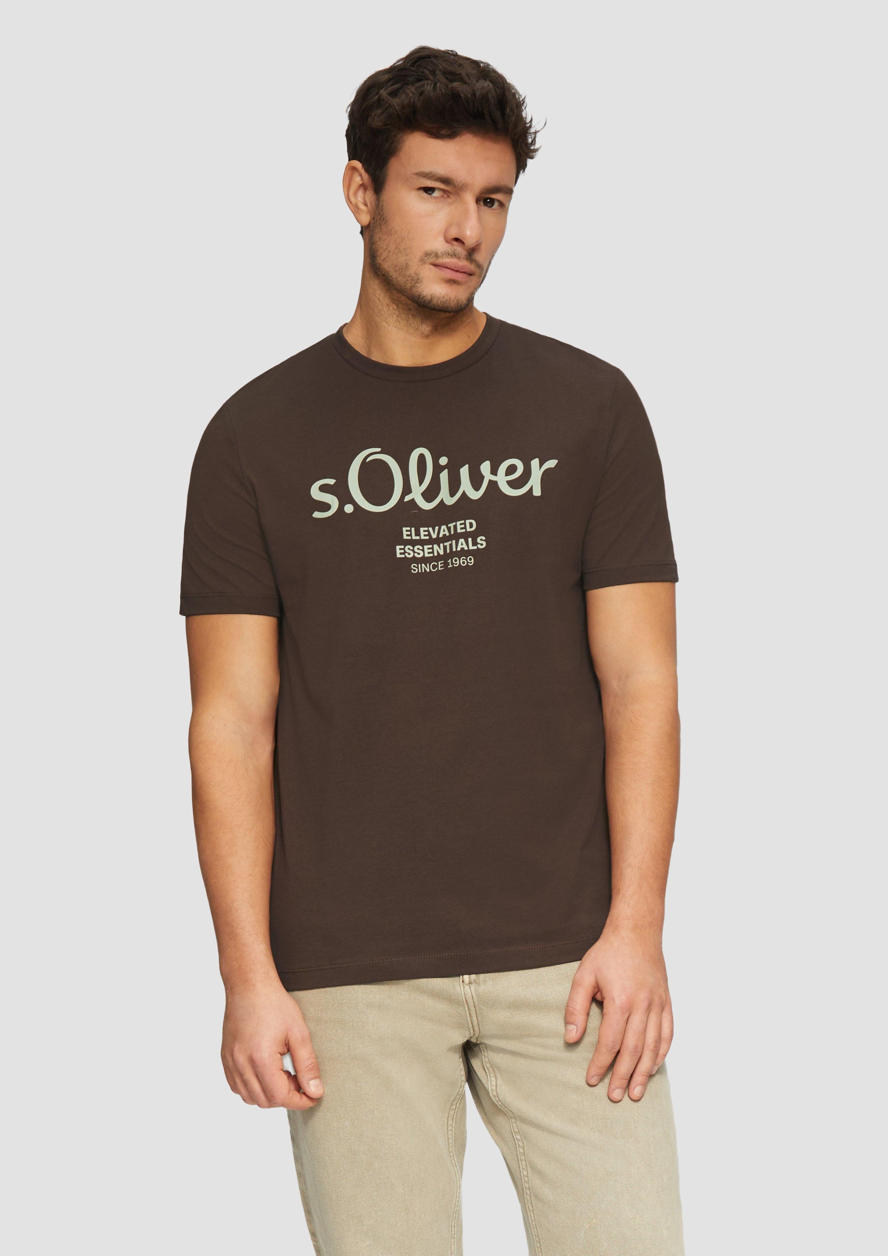 s.Oliver Kurzarmshirt T-Shirt mit Logo-Print Artwork günstig online kaufen