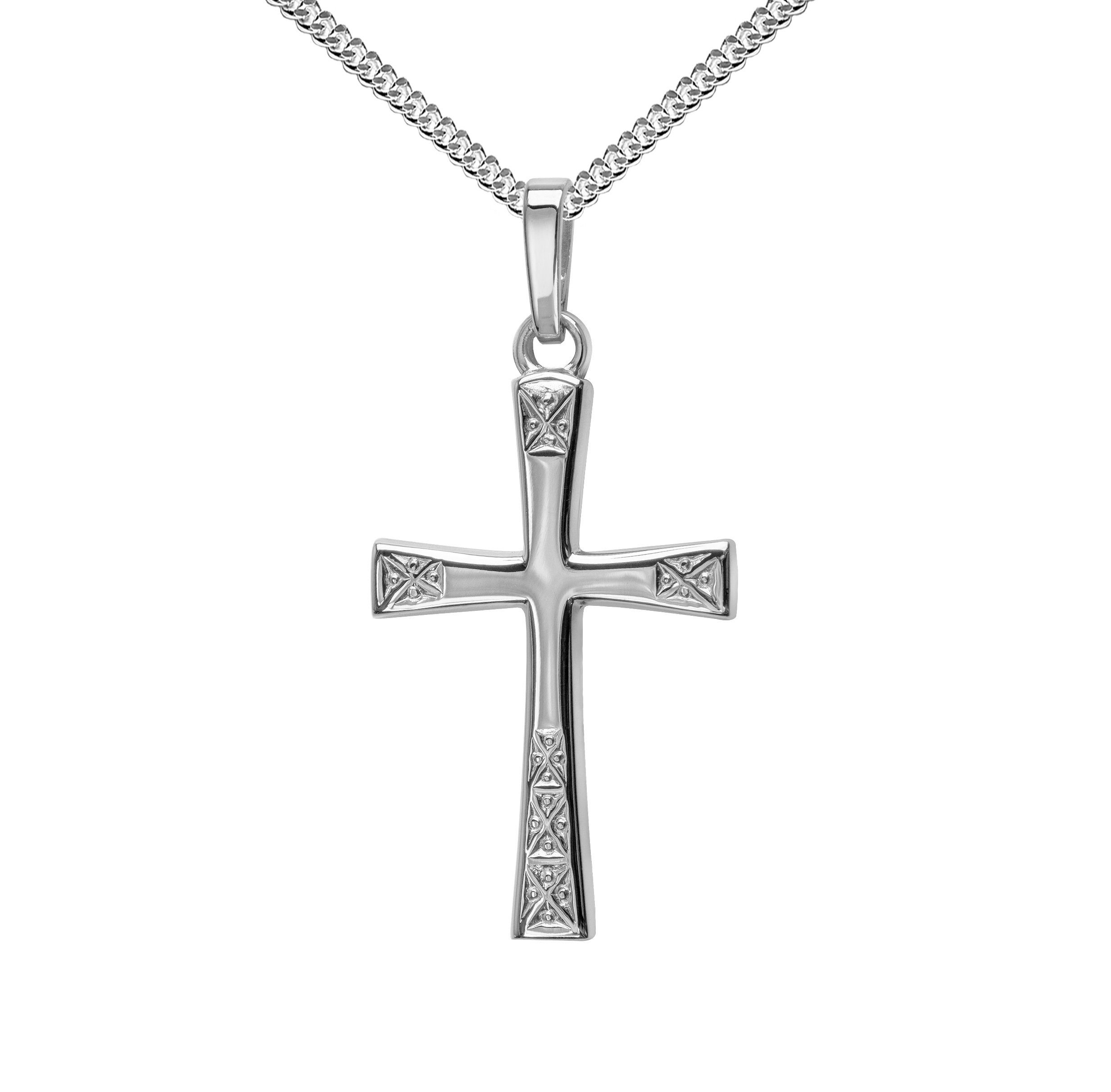 Kreuzkette Kreuz Anhänger Silber - Made in Germany
