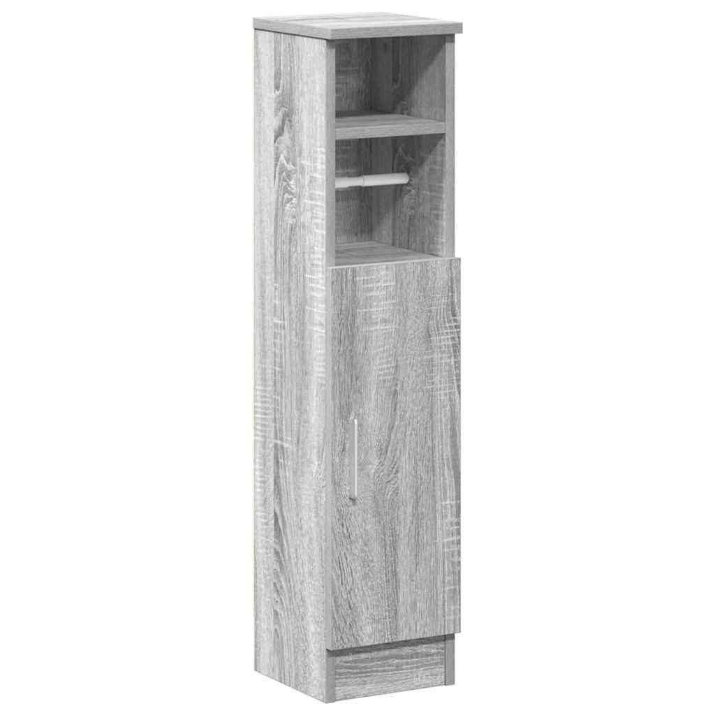 vidaXL Badezimmer-Set Badezimmerschrank mit Rollenhalter Grau günstig online kaufen