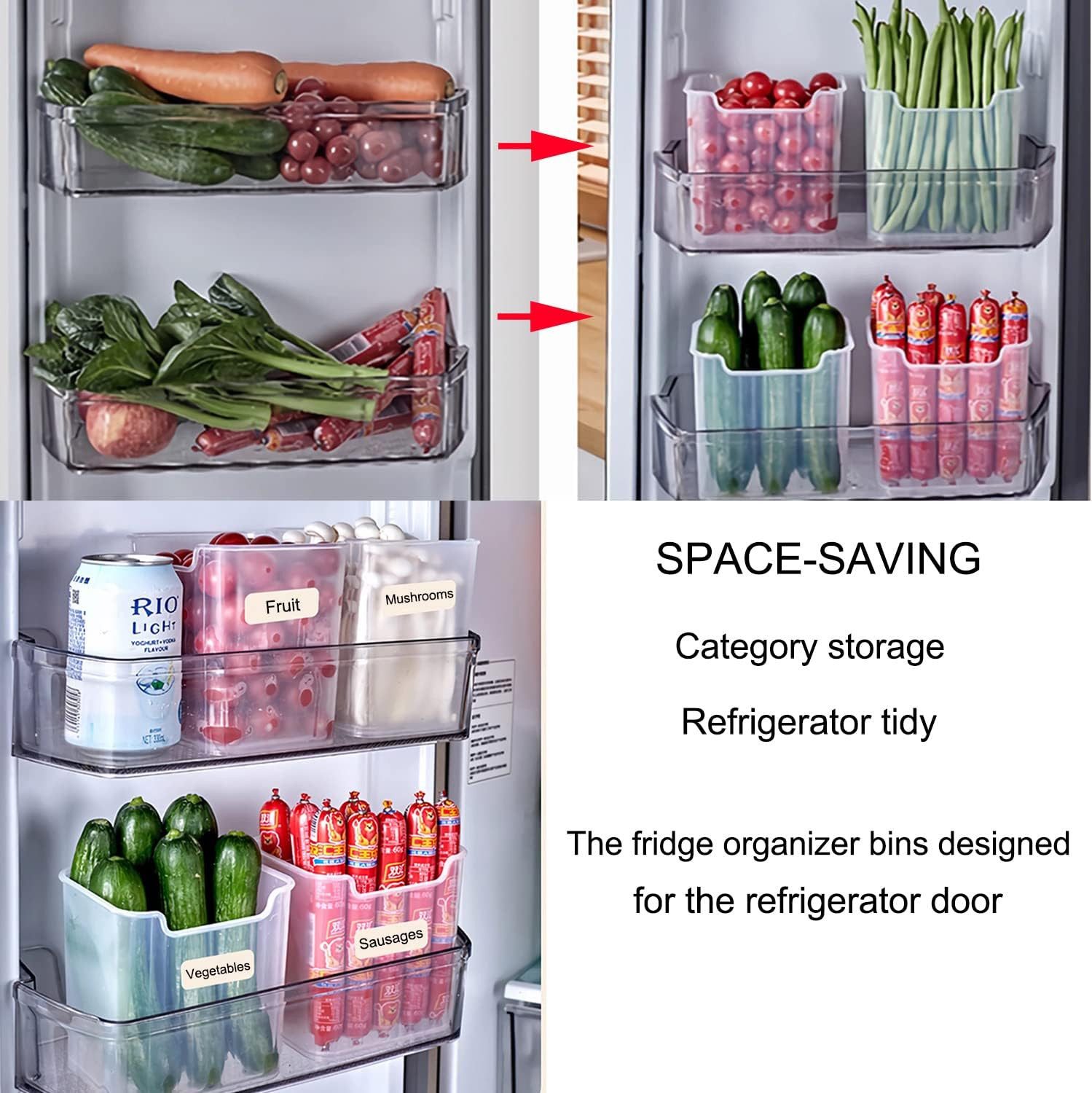 FELIXLEO Küchenorganizer-Set Kühlschrank Organizer Set 6pcs Door Aufbewahrungsbox Küche, (6-tlg) – Bild 4 von 5