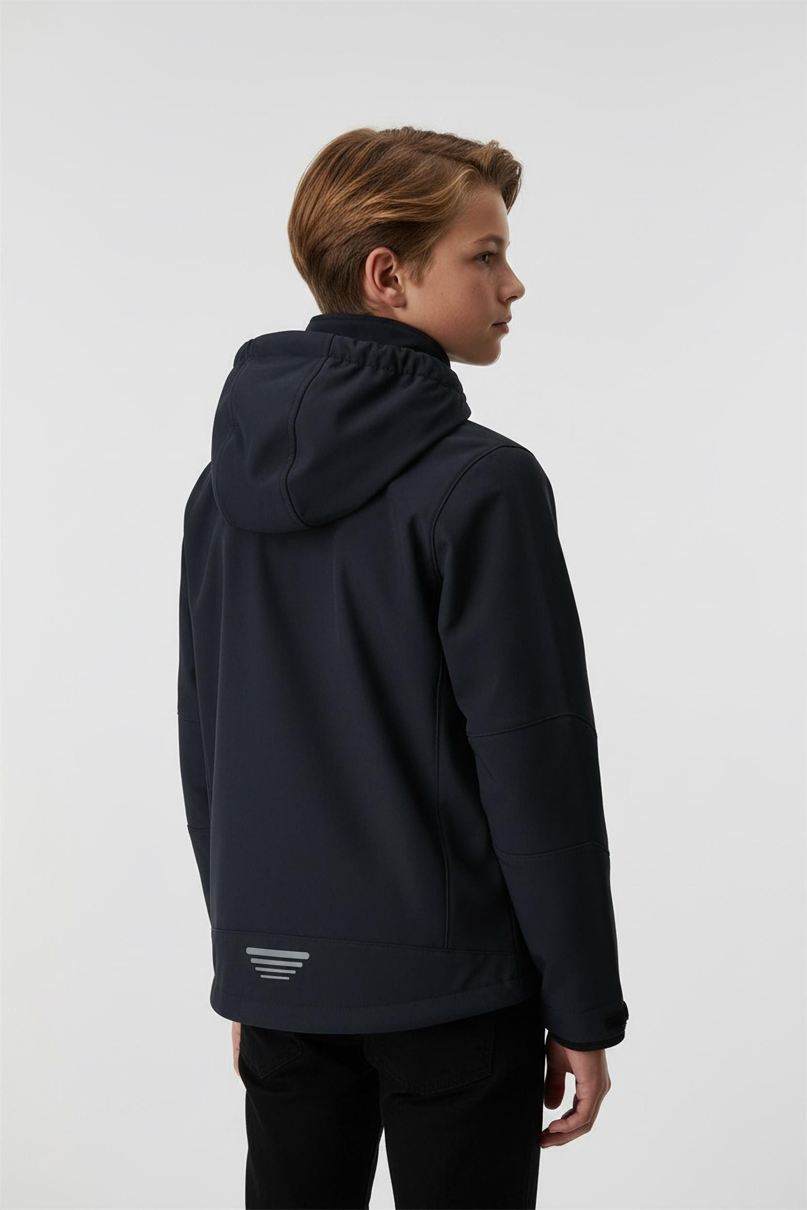 CMP Softshelljacke KID SOFTSHELL JACKET FIX HOOD mit Clima Protect Membran, wasserabweisend, atmungsaktiv