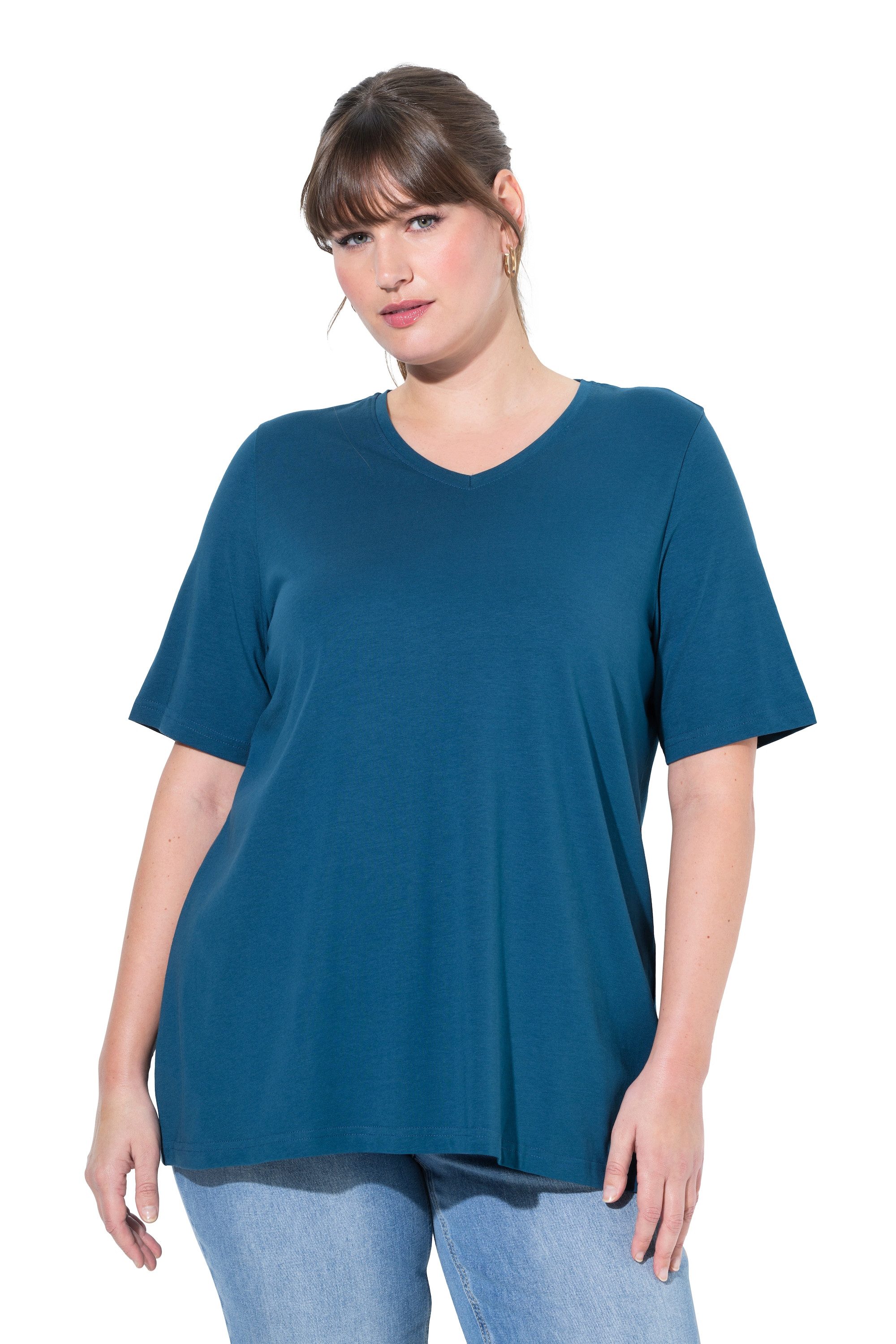 Ulla Popken T-Shirt T-Shirts 2er-Pack V-Ausschnitt günstig online kaufen