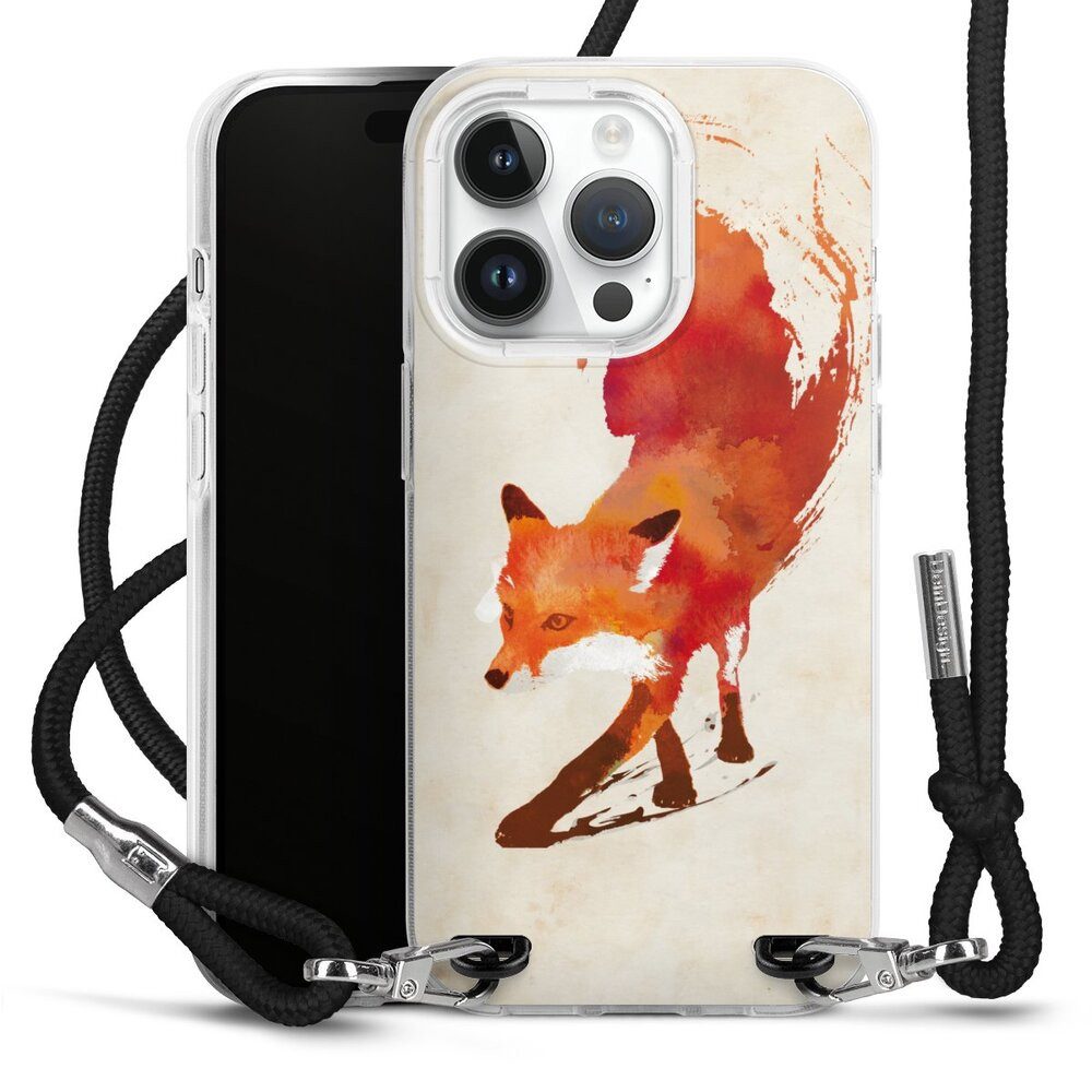 DeinDesign Handyhülle Fuchs Graphic Vulpes Vulpes, Apple iPhone 14 Pro Handykette Hülle mit Band Case zum Umhängen