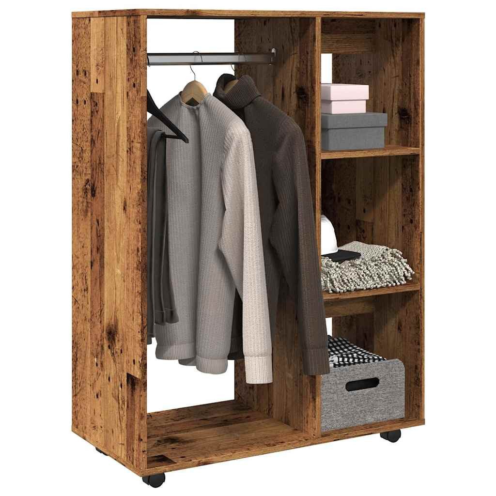 vidaXL Garderobe NA Kleiderständer Altholz-Optik 80x40x110 cm Spanplatte