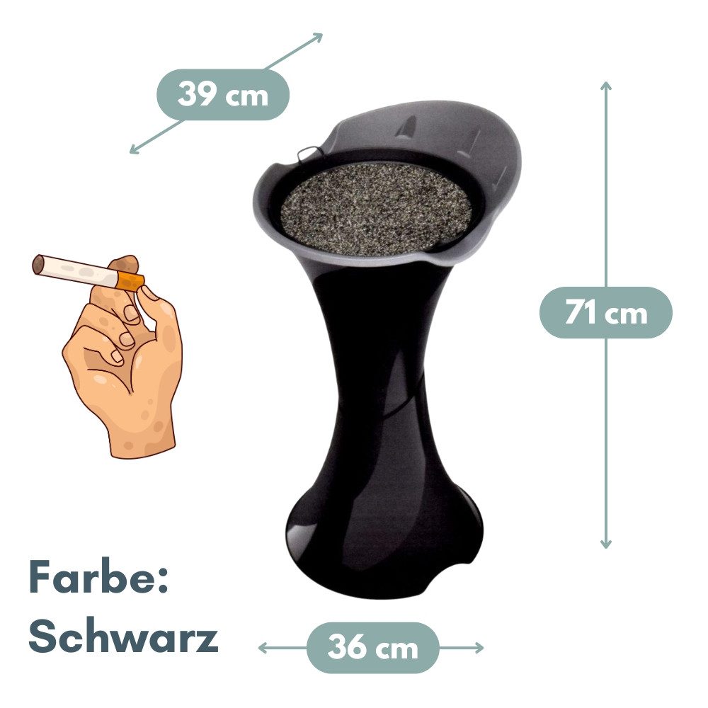 GarPet Aschenbecher Standaschenbecher für Draußen Aschenbecher Outdoor Wetterfest Stehend