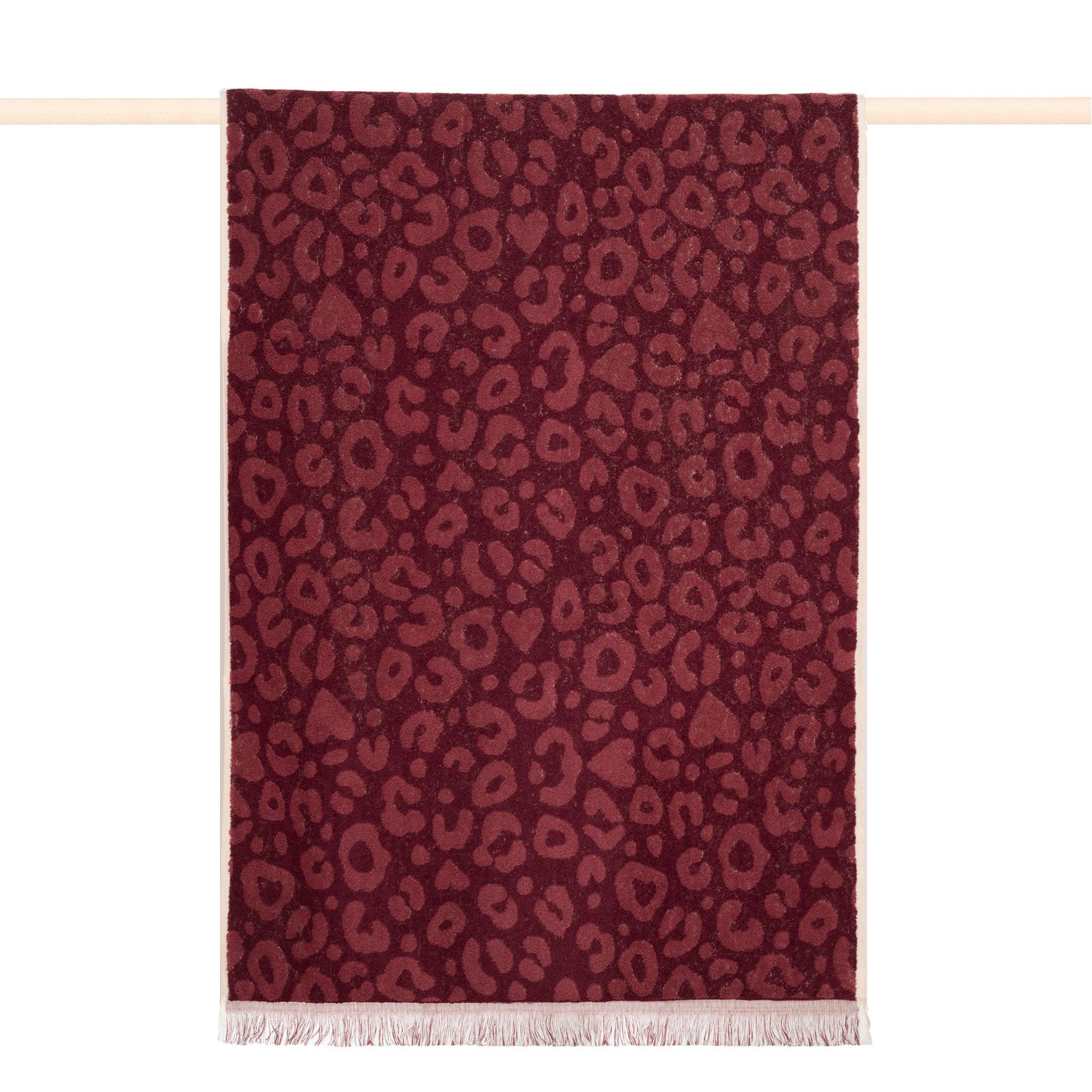 PAD Duschtuch LEO, 70x140 cm, Frottee (1-St), Leo-Design, Jacquard-Webung, weich und saugstark, mit Fransen