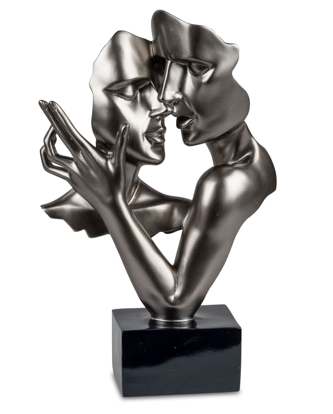 formano Dekofigur Deko Liebespaar auf Sockel Metallic 38 cm Skulptur Figur