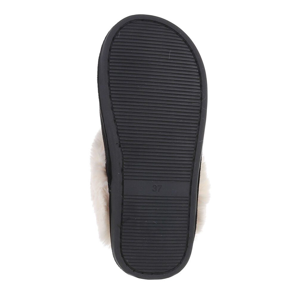 Ital-Design Damen Hausschuhe Freizeit Hausschuh (87284082) Flach Hausschuhe in Schwarz