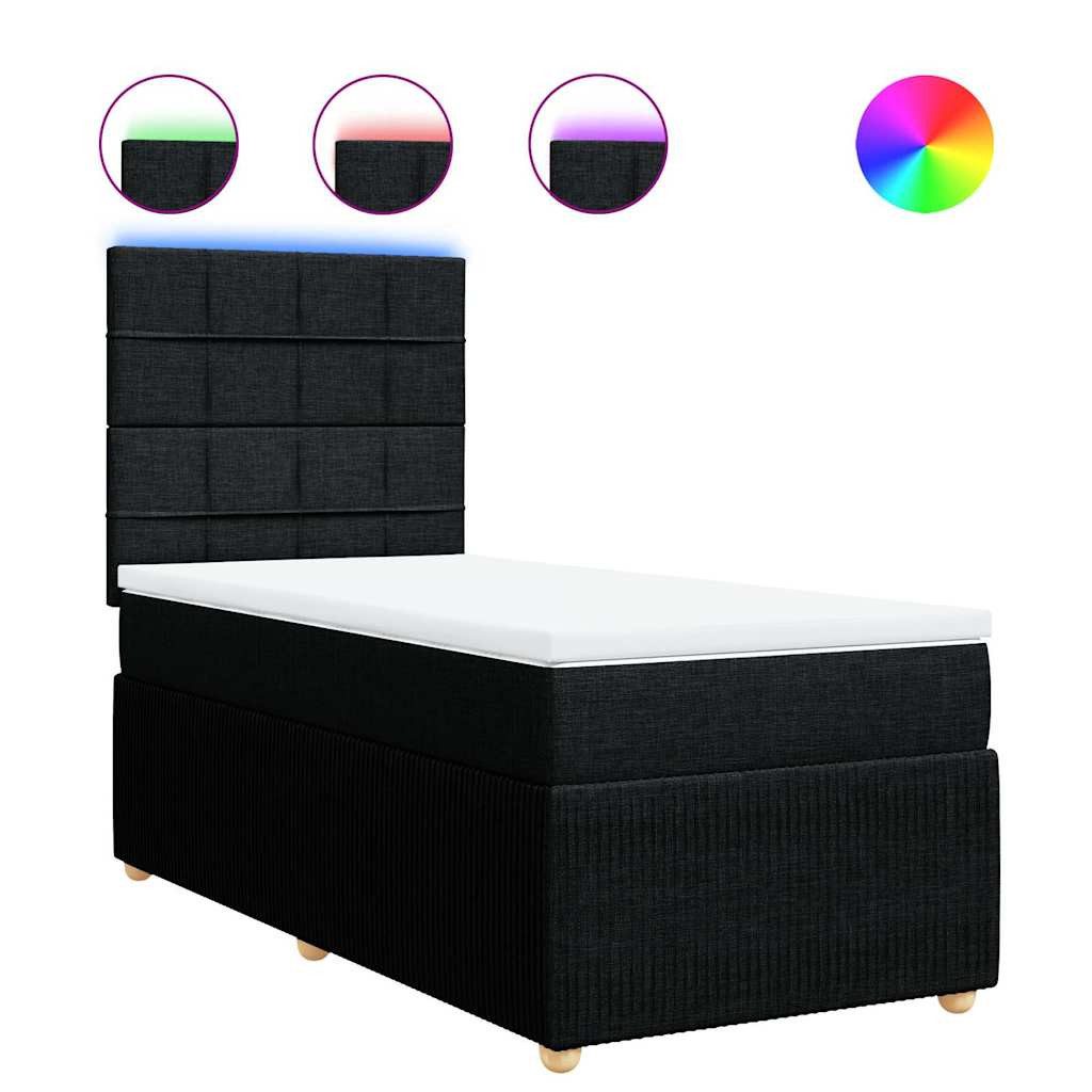 vidaXL Bett Boxspringbett mit Matratze Schwarz günstig online kaufen