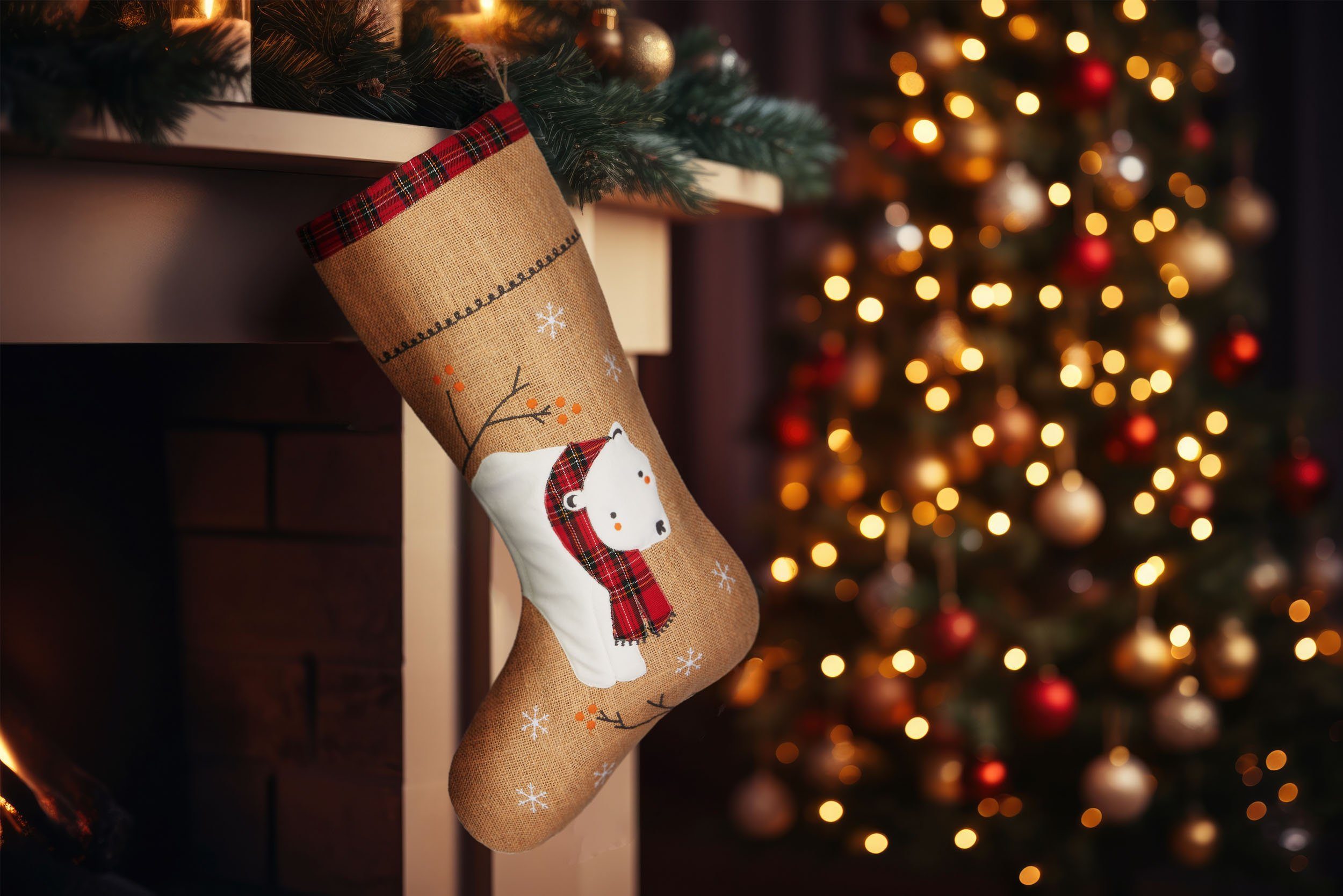 BRUBAKER Nikolausstiefel Weihnachtsstrumpf zum Befüllen und günstig online kaufen