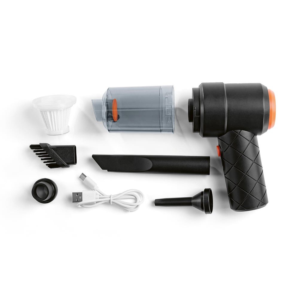 CLEANmaxx Akku-Hand-und Stielstaubsauger Akku-Handstaubsauger Set 6-tlg.7,4V, 48 W, beutellos, schwarz/orange inkl. USB-Kabel
