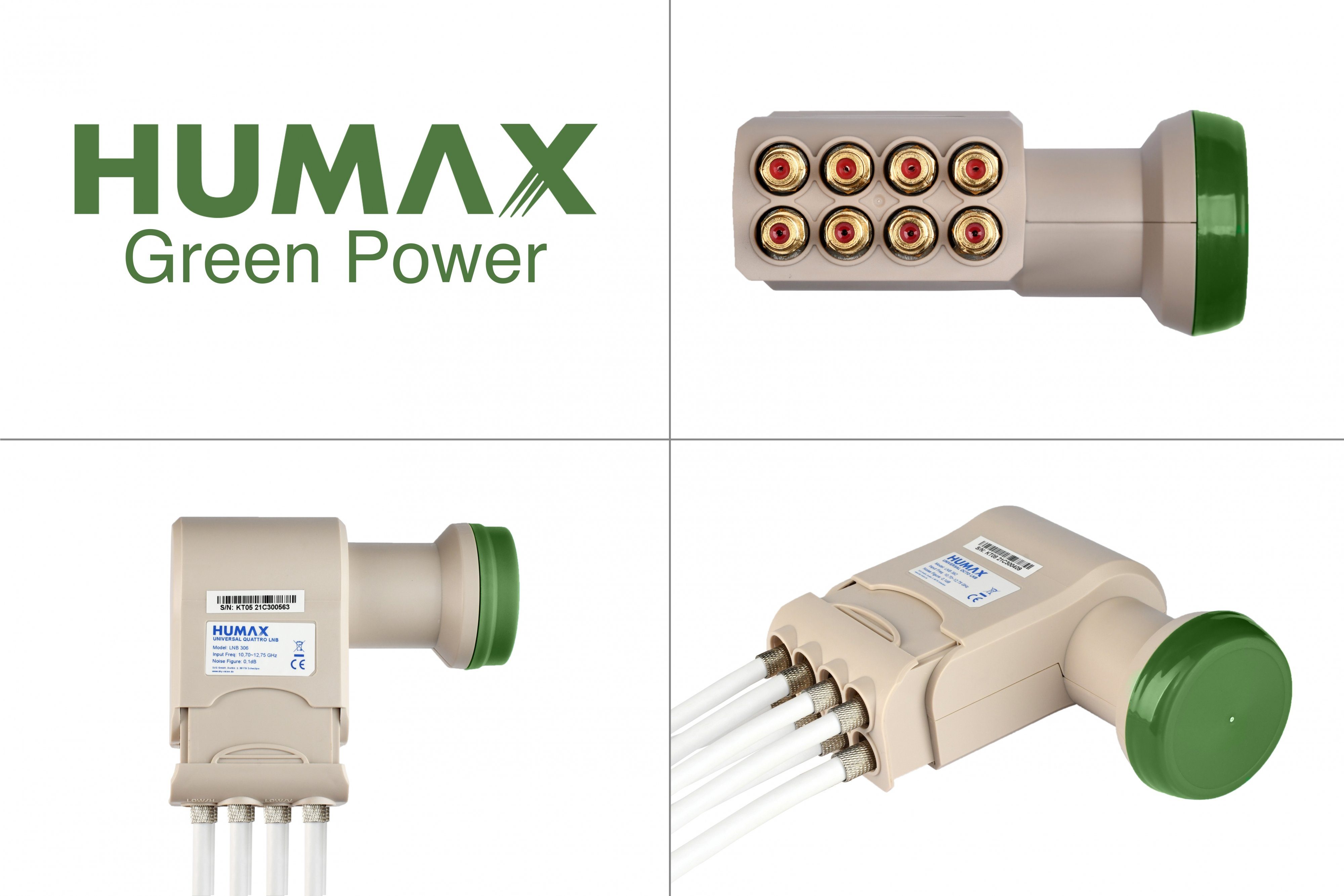 (für Umweltfreundliche Universal-Octo-LNB Octo-LNB Teilnehmer, Power LTE Filter) Green 382, Verpackung, 8 stromsparend Humax
