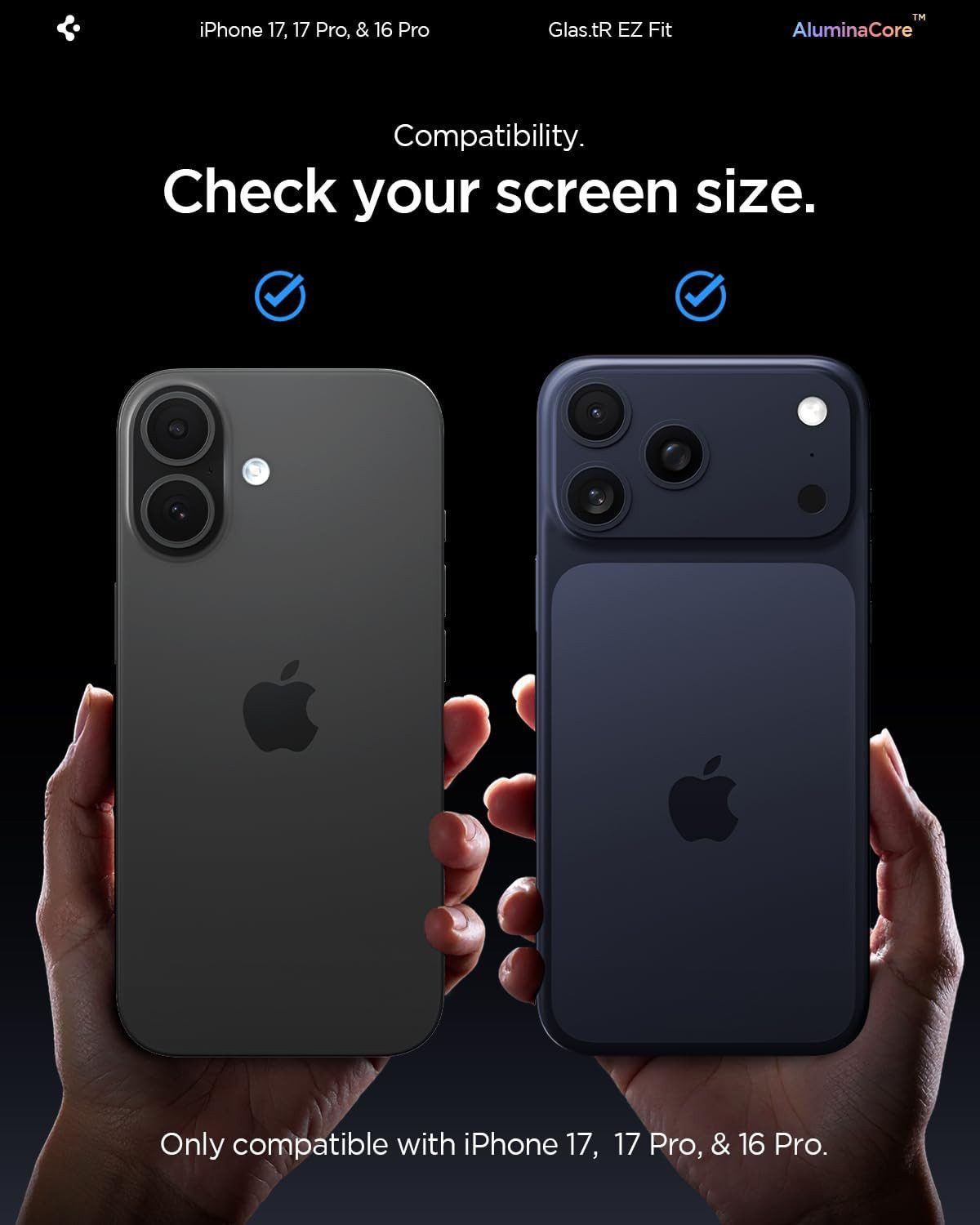 Spigen Displayschutzfolie 2x Displayschutz für iPhone 17 Pro / 17/ 16 Pro Schutzglas Panzerfolie, 2 Stück, Tempered Glass, Anti-Fingerabdruck, Case Friendly, Hartglas