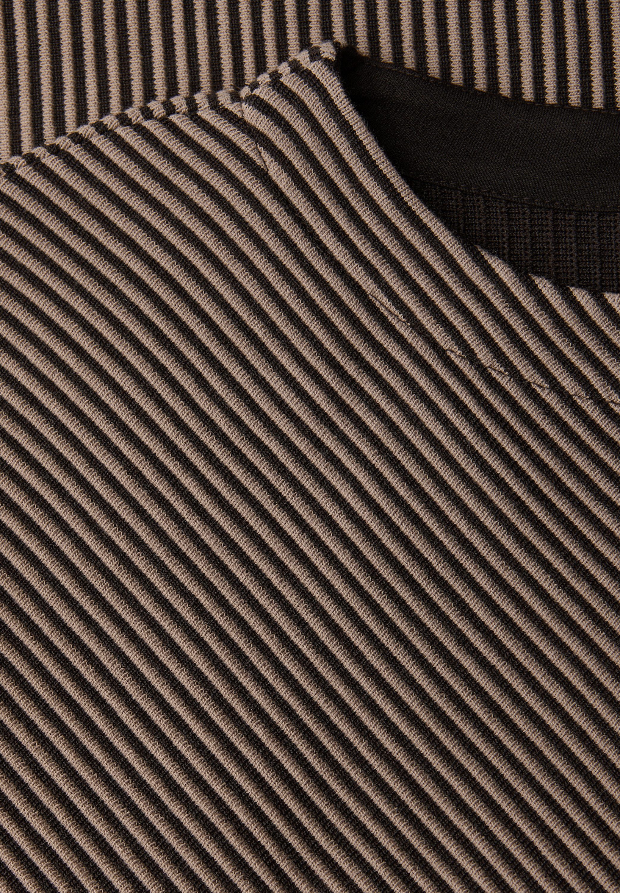 STREET ONE Strickpullover 3/4-Arm mit Two-Tone-Effekt und feinem Strukturmuster