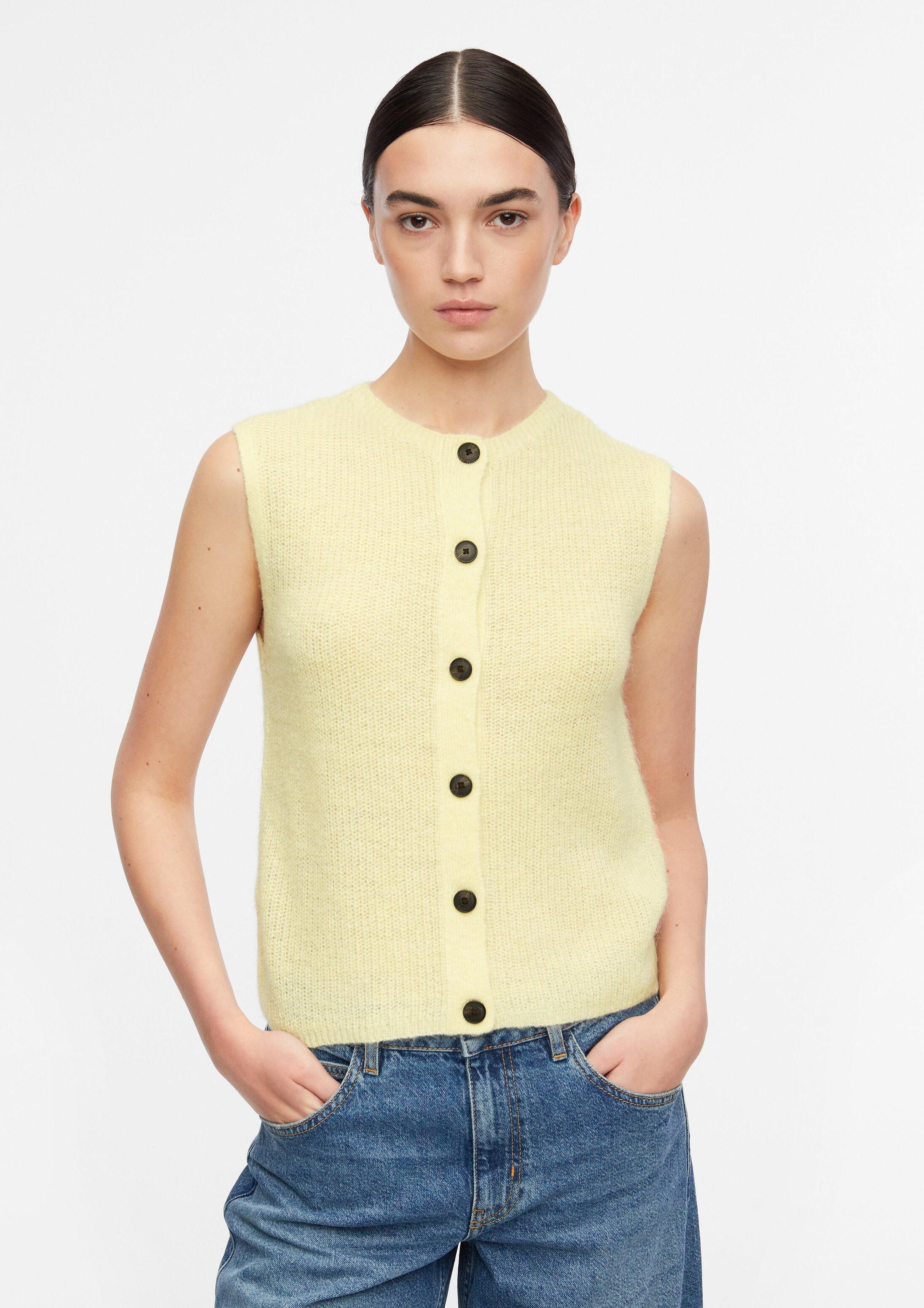 comma Funktionsweste Strickjacke Leichte Strickweste aus Alpakamix