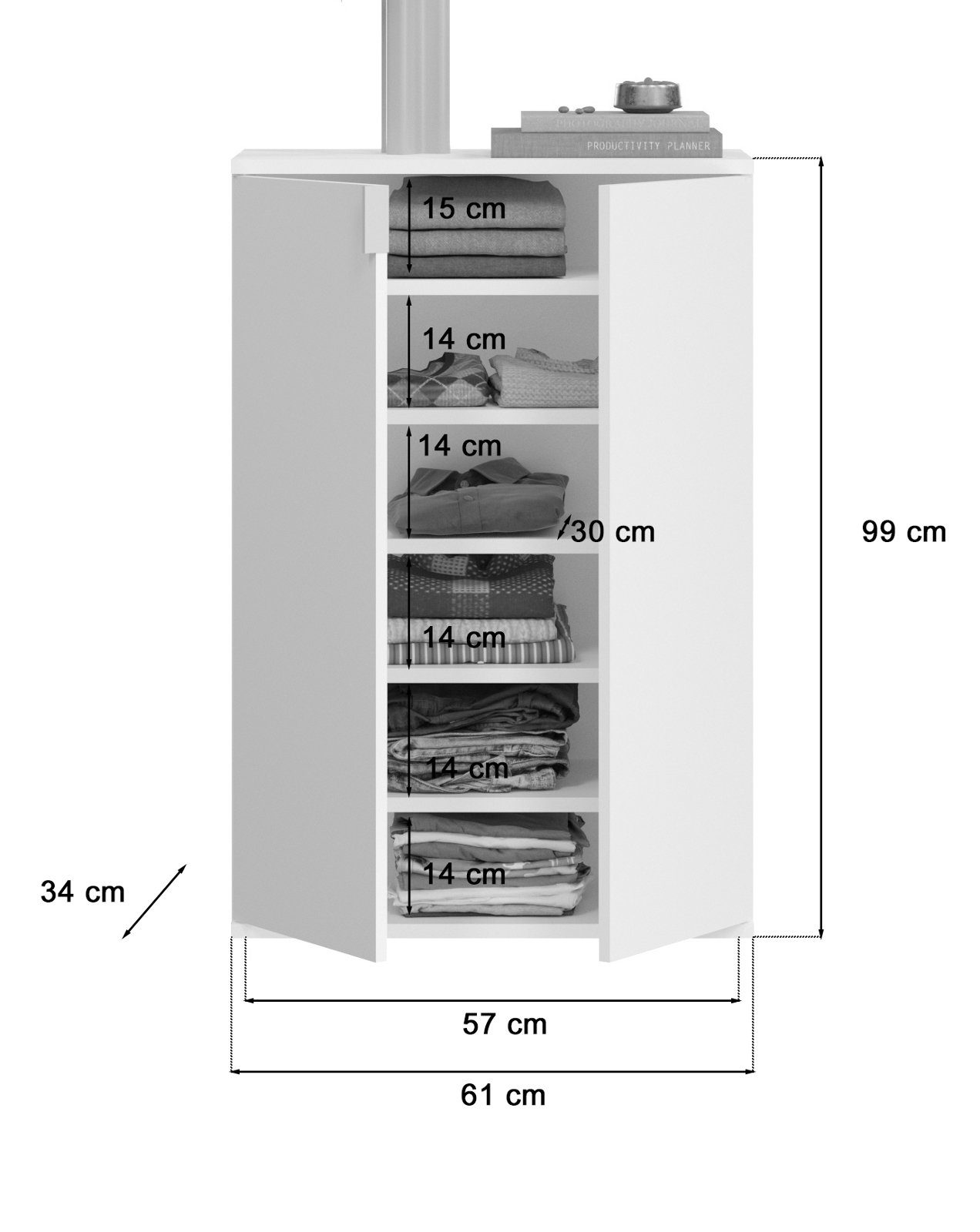 Hochglanz Fächer, 99 Kommode 12 122 cm), weiß, xonox.home ProjektX zu in bis x 4-türig (Sideboard