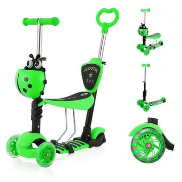 YOLEO Sitzscooter 5 in 1 Kinder Roller Scooter mit Sitz LED Räder ab 2 Jahre