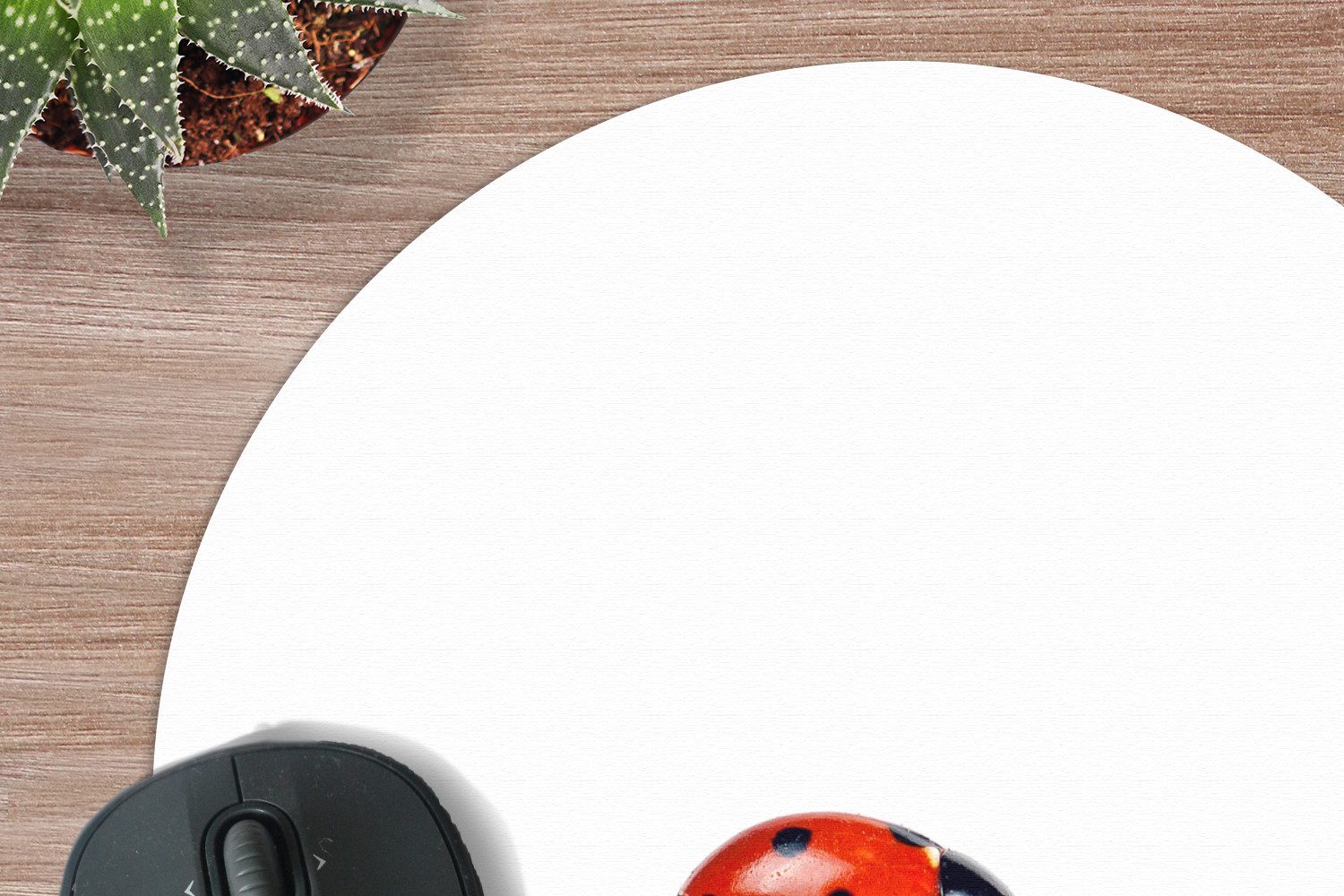 MuchoWow Mauspad Kleiner Marienkäfer (1-St), Büro für Tastatur und Maus, Mousepad Gaming, Rund 20x20 cm