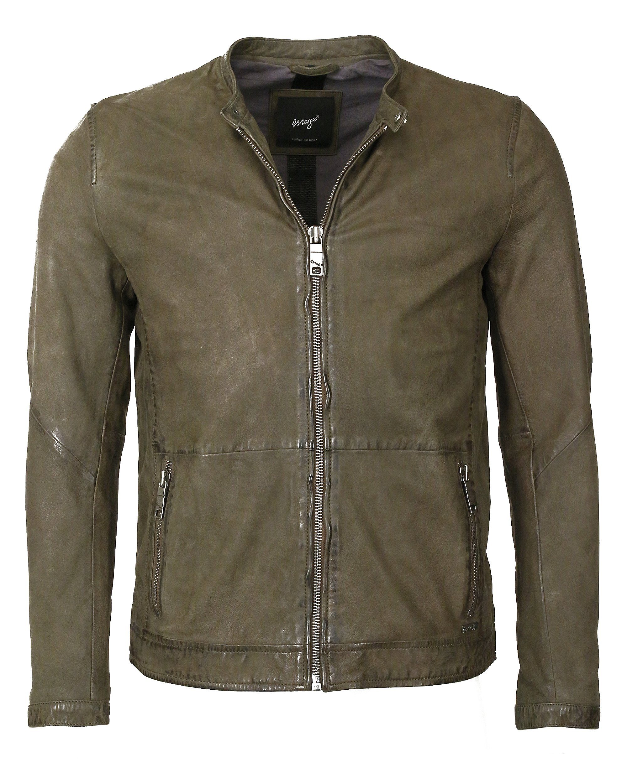 Maze Lederjacke Prescott olive