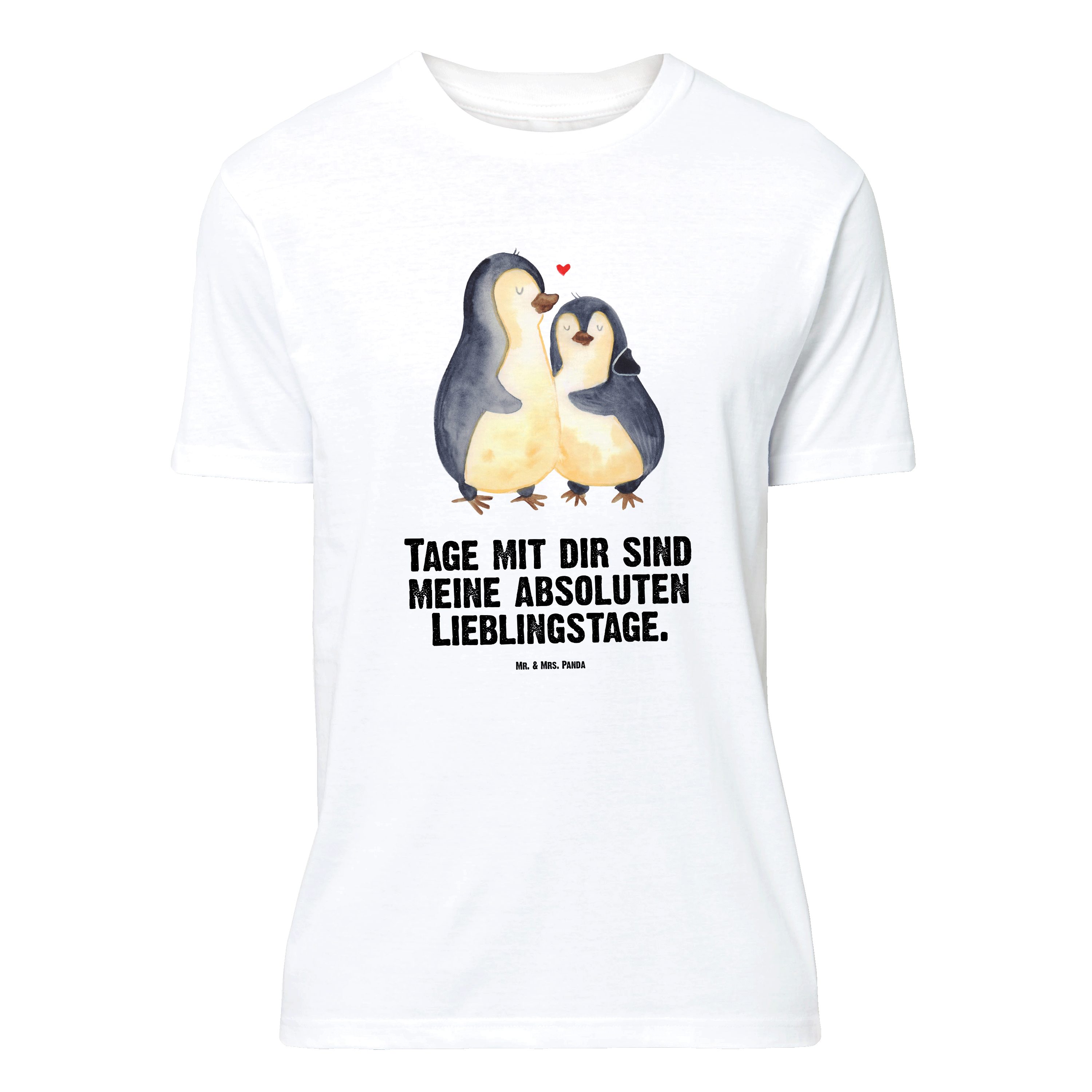 Mr. & Mrs. Panda T-Shirt Pinguin umarmen, Tshirt, Weiß, Tshirt, Motiv T-Shi günstig online kaufen