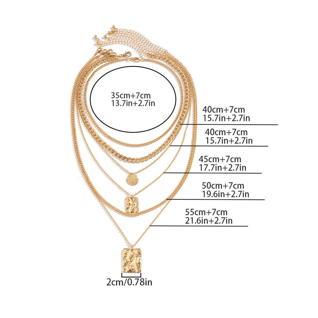Choker-Set Anhänger Halskette geometrische DÖRÖY Damenmode Set,mehrschichtige Halskette Silber