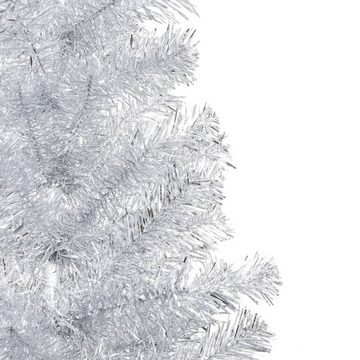 vidaXL Künstlicher Weihnachtsbaum Künstlicher Weihnachtsbaum mit LEDs Kugeln Silbern 210cm PET