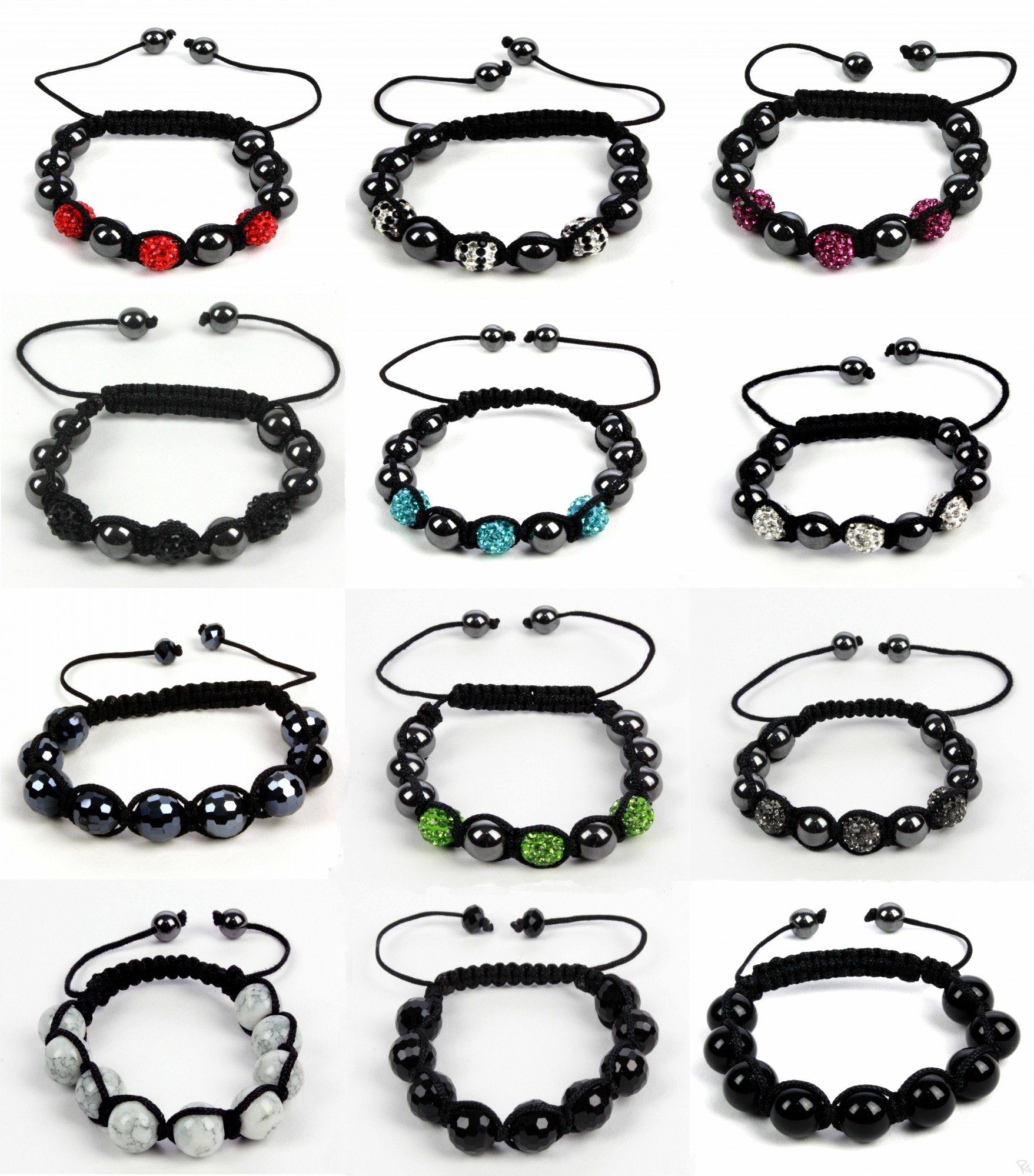 Armband Shamballa Armband verstellbar mit Strass Steinen Glücksbringer Armreif