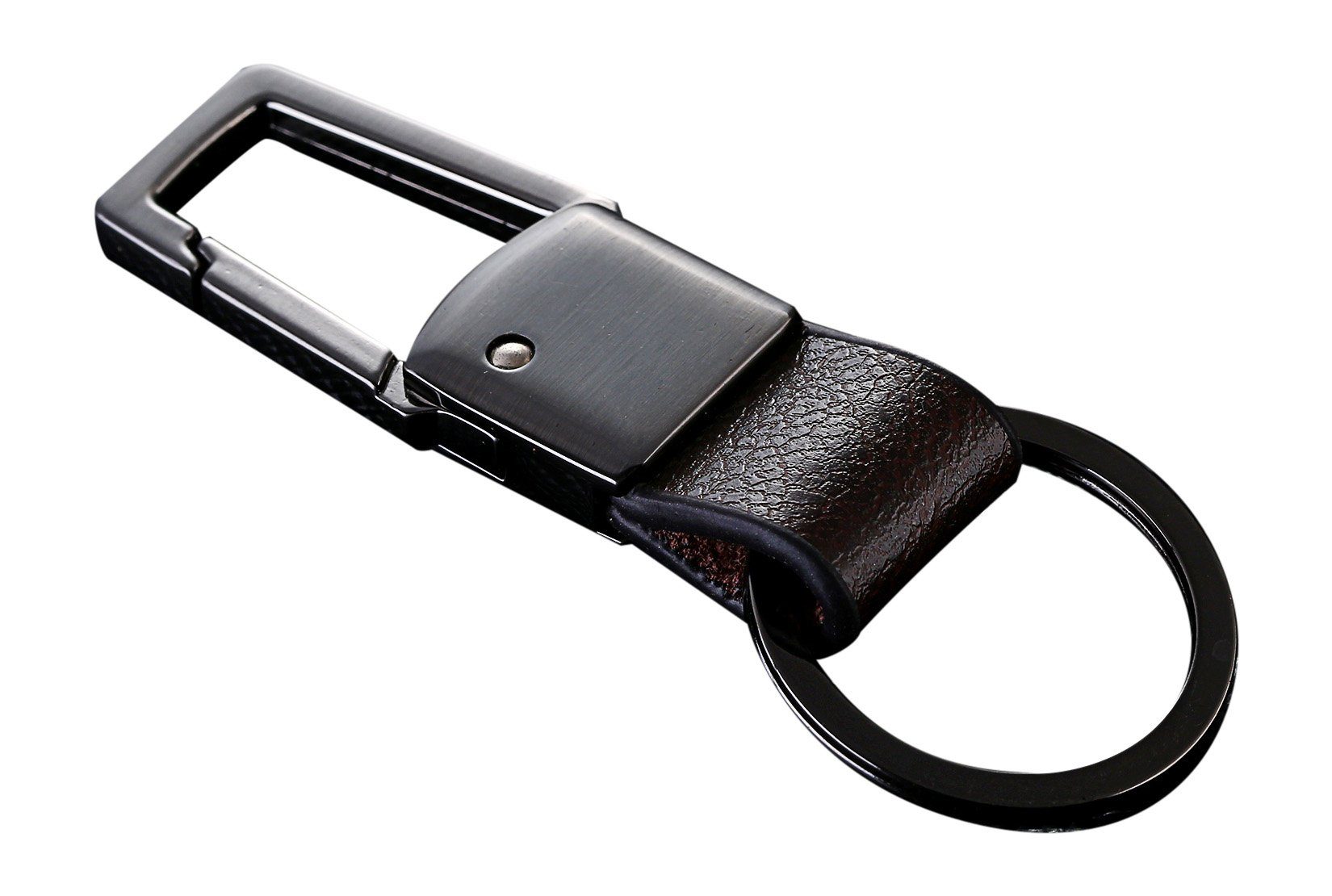 Cerbery Schlüsselanhänger Schlüsselanhänger Ringen Schwarz Kunstleder Schlüsselhalter Leder Schlüsselband Schlüsselring, Geschenk - Schlüsselbund Auto aus und Geschenkbox mit