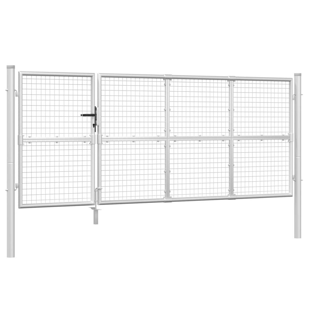 vidaXL Gartentor Mesh-Gartentor Silbern 350x175 cm günstig online kaufen