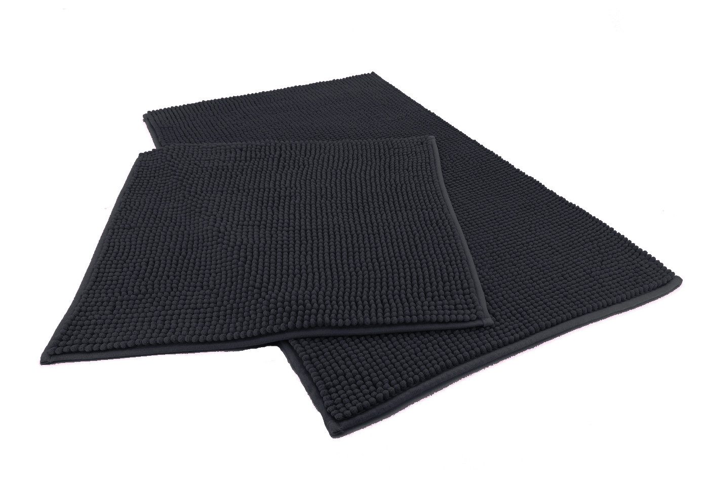 heimtexland Badematte Badvorleger Chenille Badteppich Duschvorleger, rutschhemmend beschichtet, Fußbodenheizung geeignet, fußbodenheizungsgeeignet, saugstark, schnell trocknend, strapazierfähig, rutschfest, Polyester, rechteckig, Set 45x50 / 50x80 cm, Hochflor, super weich, extrem saugfähig, Maschinenwäsche