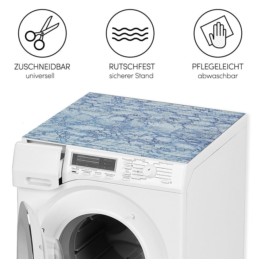 BAUHELD Antirutschmatte Waschmaschine [Made in Germany], 60x60 cm,  Waschmaschinenauflage mit Vinyl-Beschichtung, Als Waschmaschinenbezug,  Waschmaschinenabdeckung, Auch für Trockner