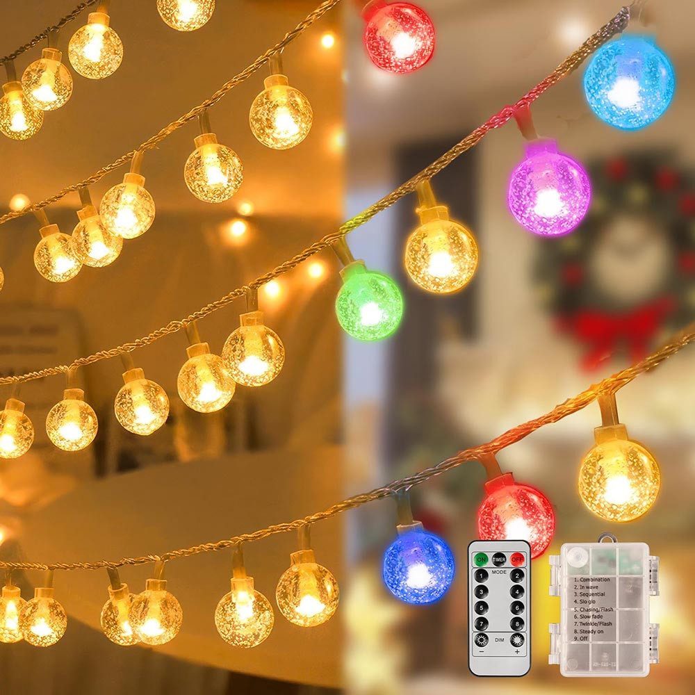 Merry 2024 LED-Lichterkette LED Kugel Lichterkette Dimmbar,Gartenleuchte We günstig online kaufen
