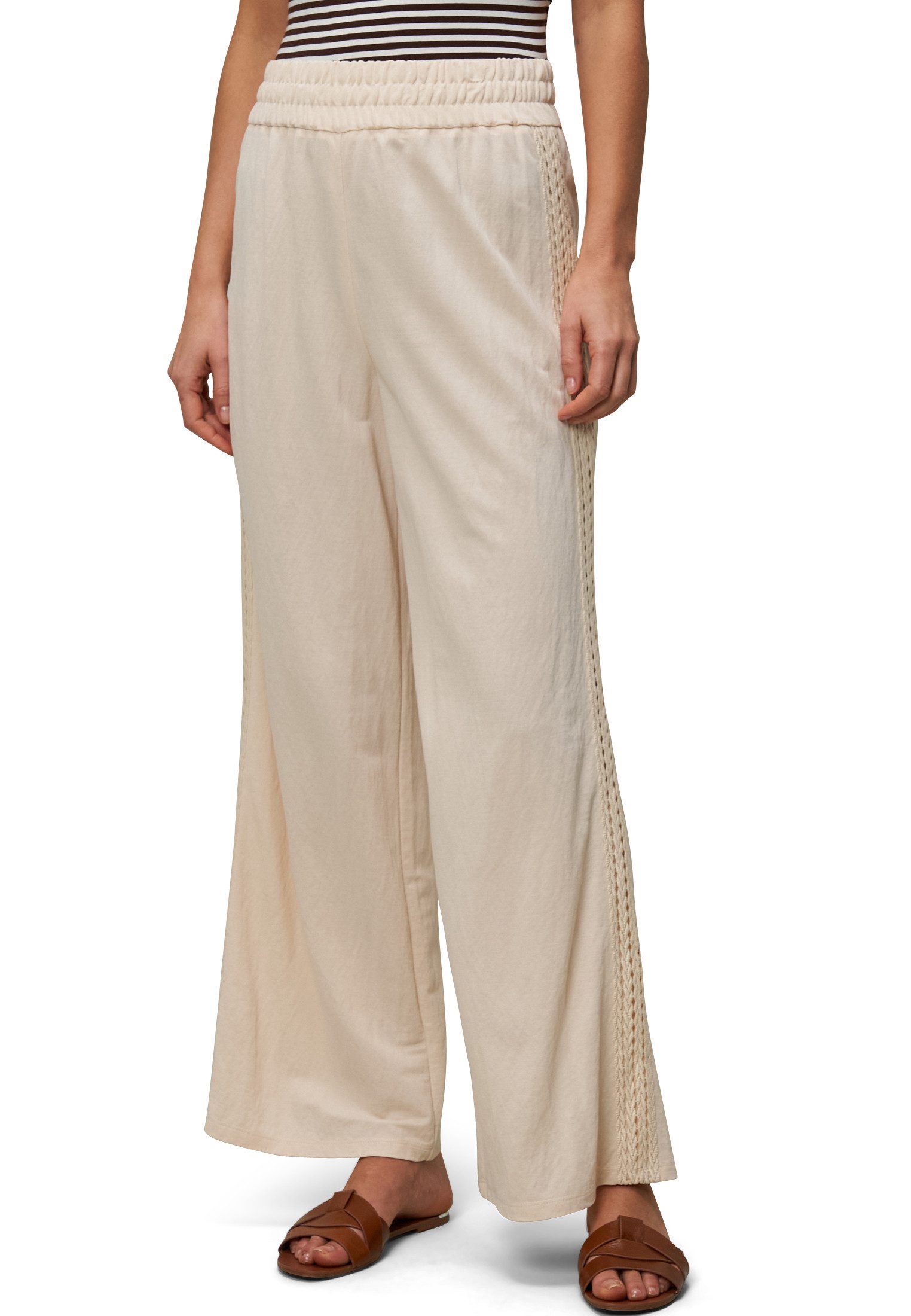 Stoffhose zero Hose weites Bein Ajourbordüre 28 Inch