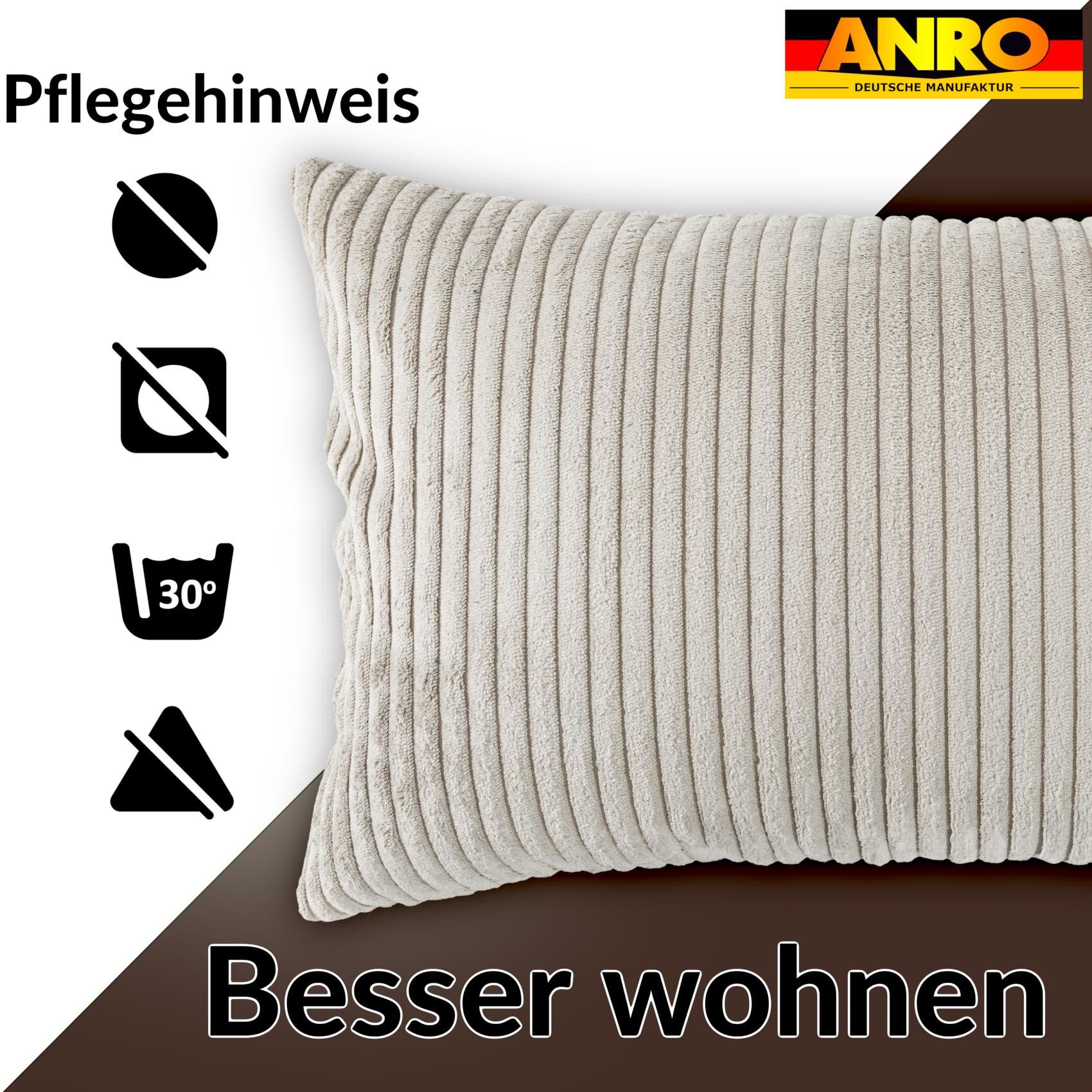 ANRO Dekokissen Kissenhülle MIT oder OHNE Füllung Kissenbezug Zierkissen, Kissenhülle in 30x50cm ohne Füllung Hellgrau