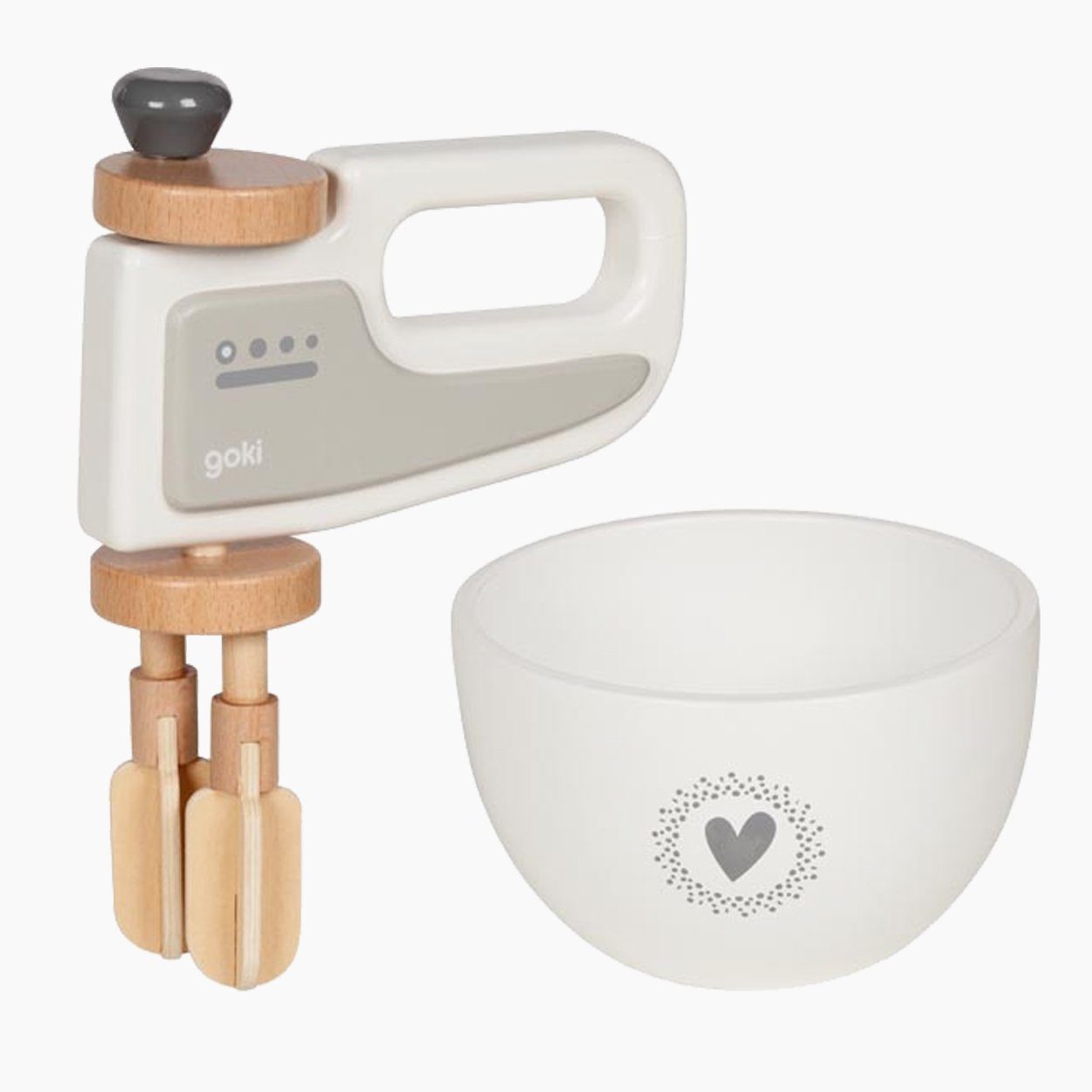 goki Kinder-Rührgerät Handmixer mit Rührschüssel, (packung, 2-tlg., spar set), aus Massiv Holz